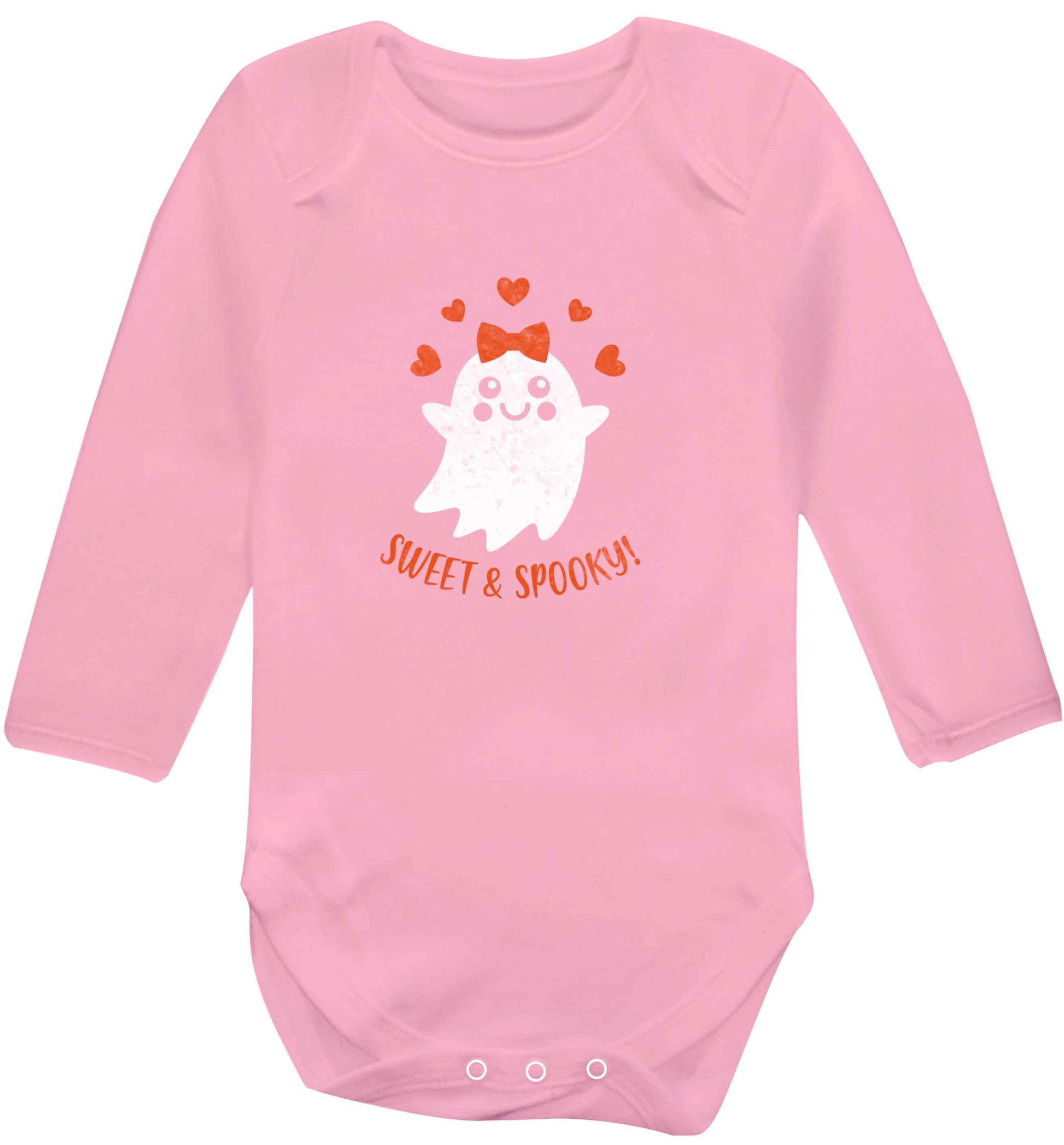 Sweet and spooky baby vest long sleeved pale pink 6-12 months