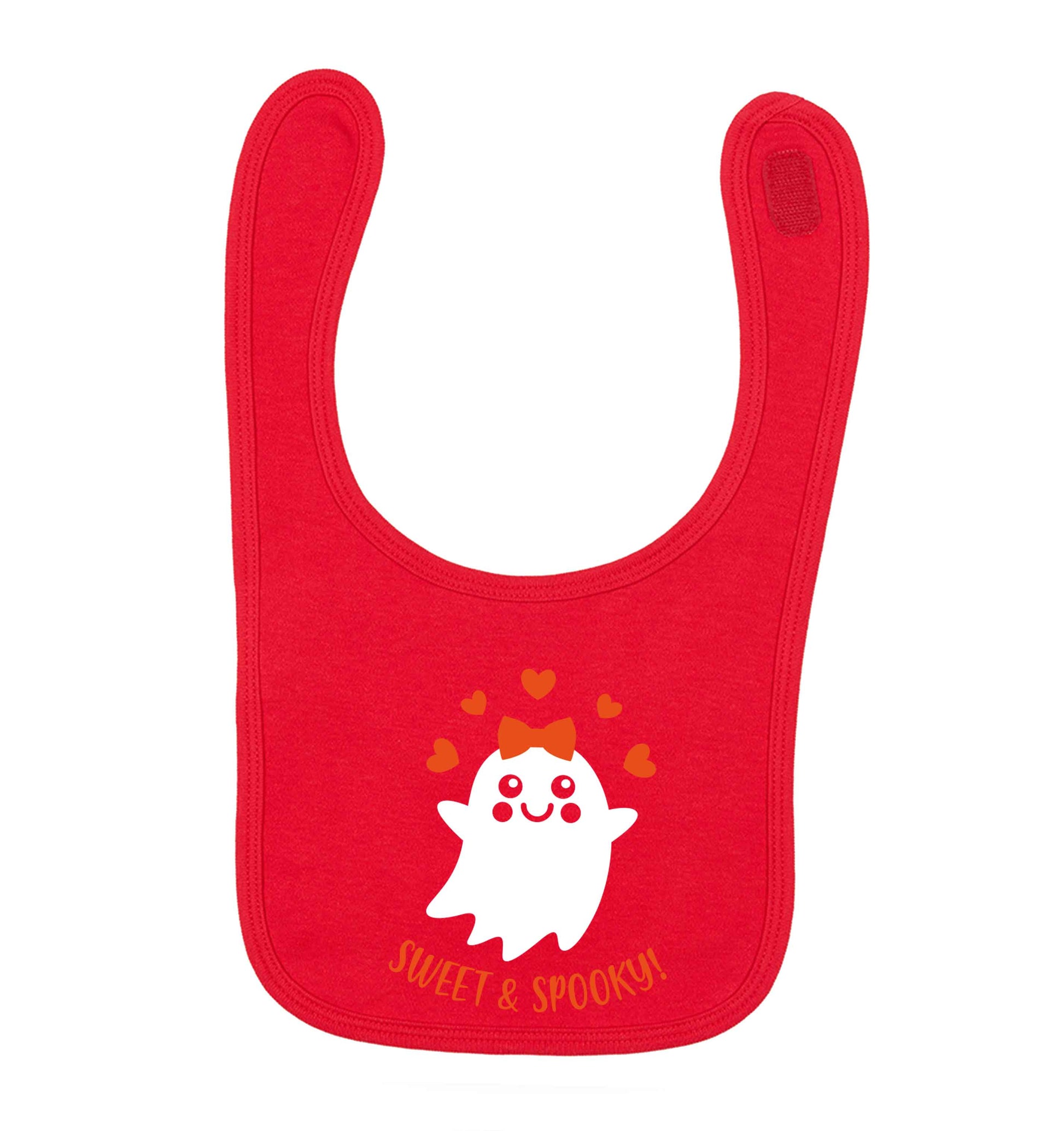 Sweet and spooky red baby bib
