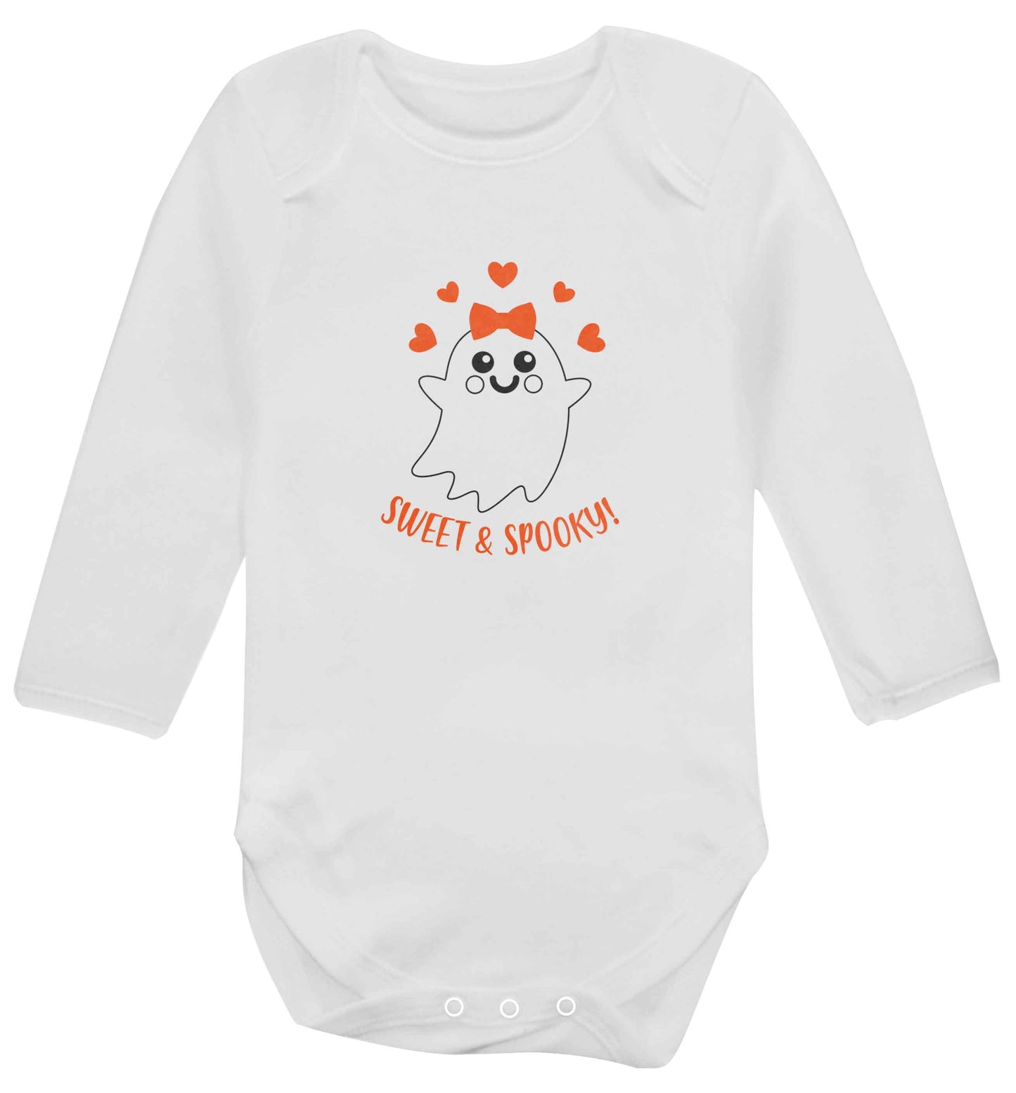 Sweet and spooky baby vest long sleeved white 6-12 months