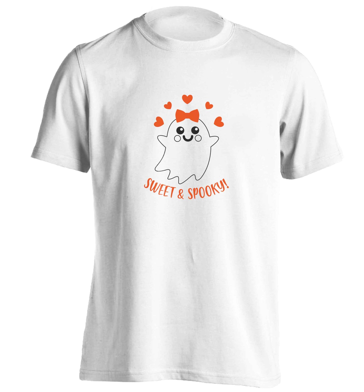Sweet and spooky adults unisex white Tshirt 2XL