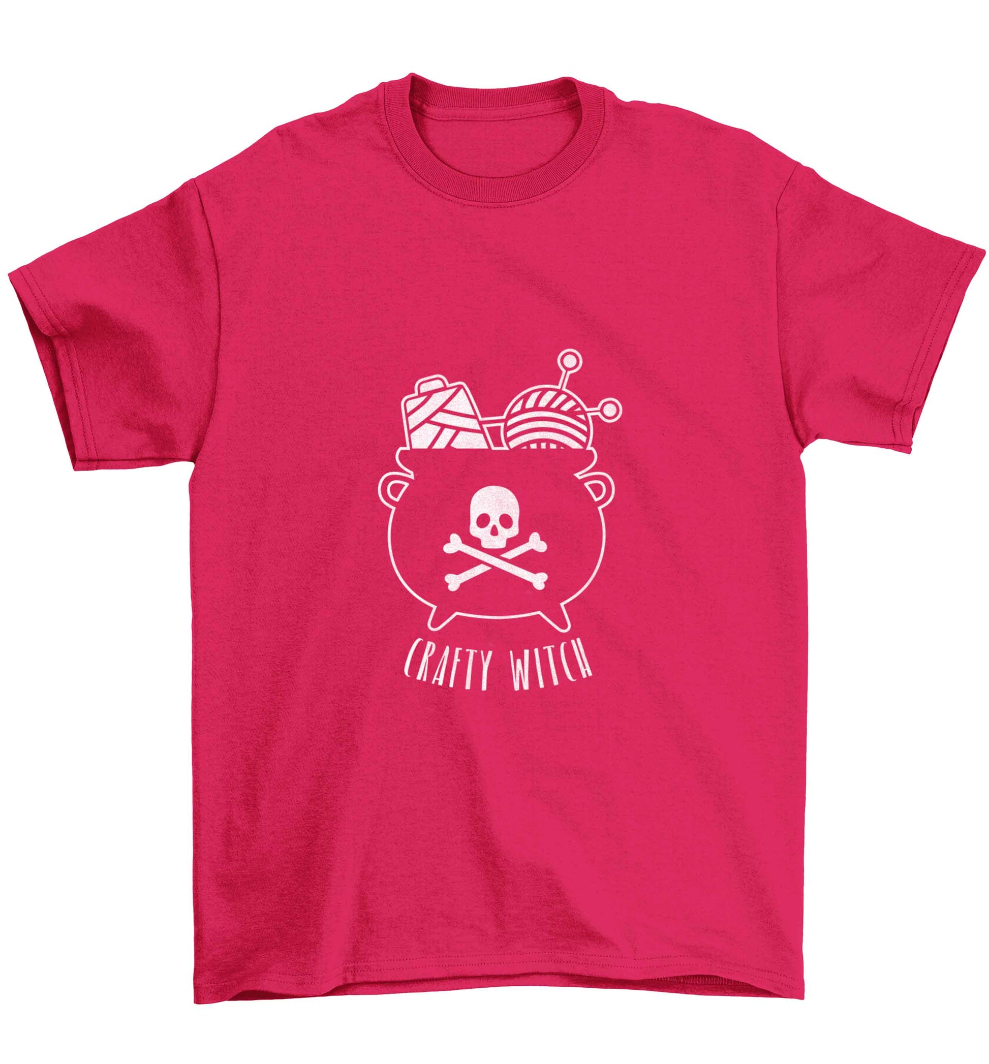 Crafty witch Children's pink Tshirt 12-13 Years