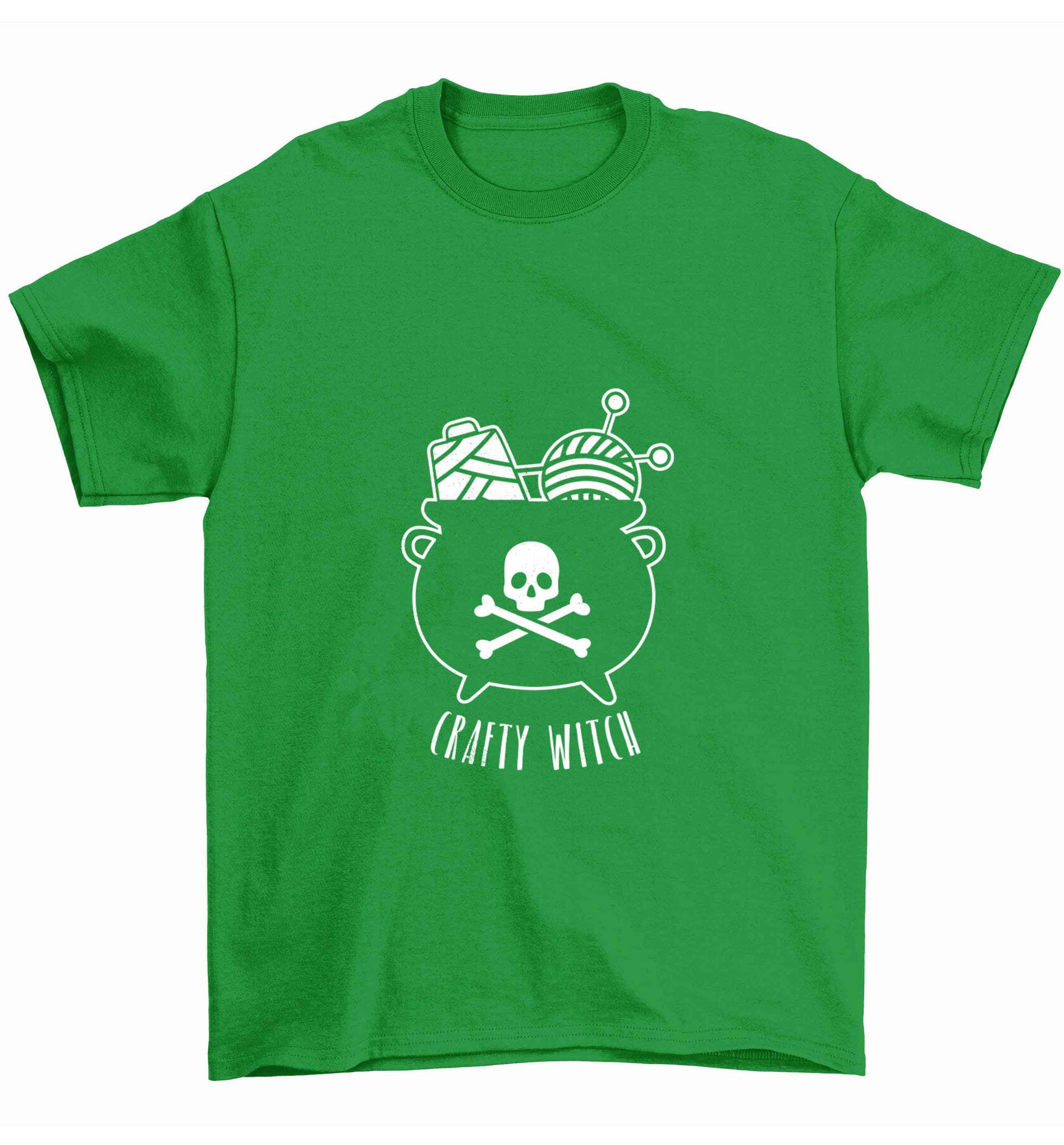 Crafty witch Children's green Tshirt 12-13 Years