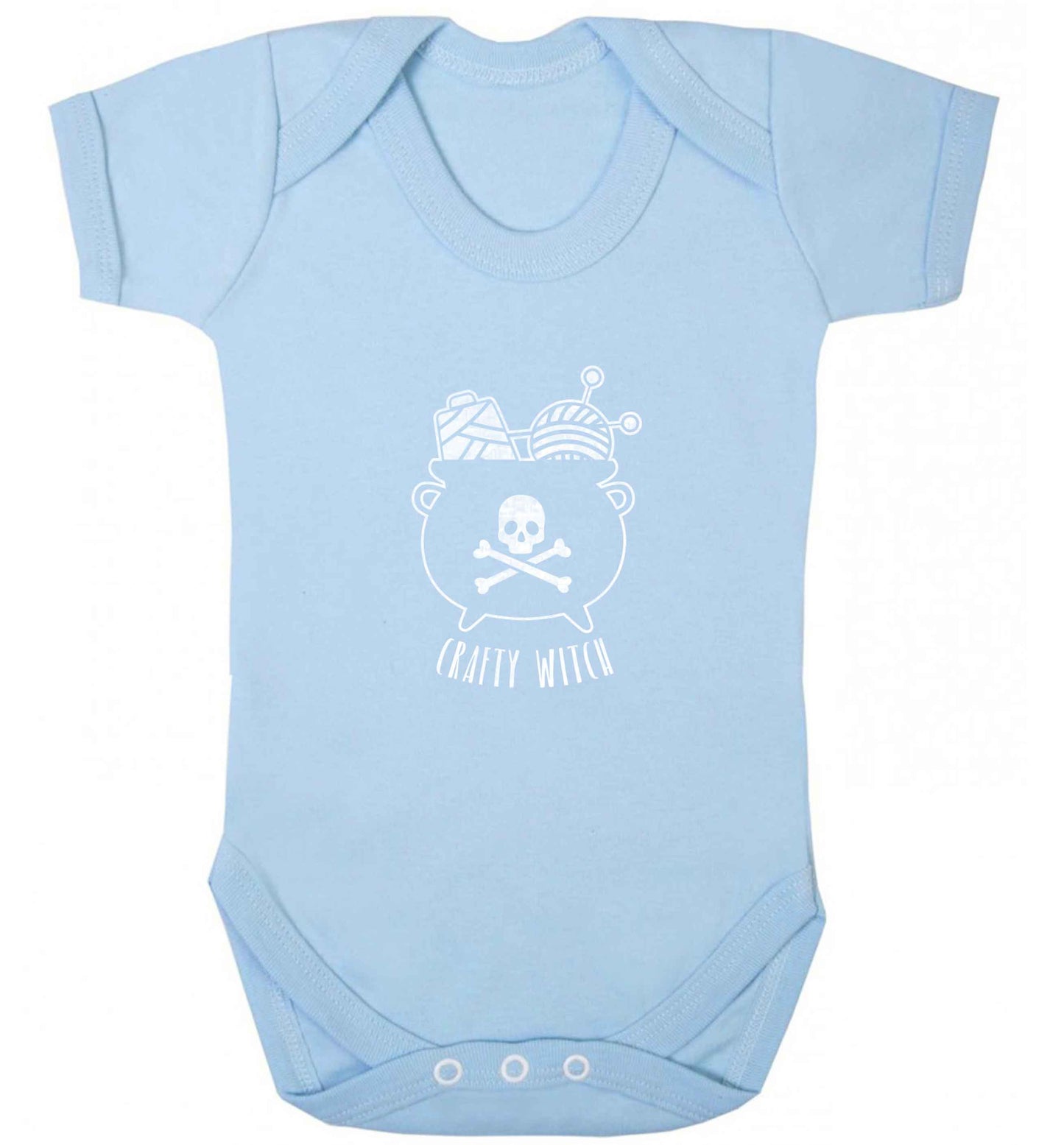 Crafty witch baby vest pale blue 18-24 months