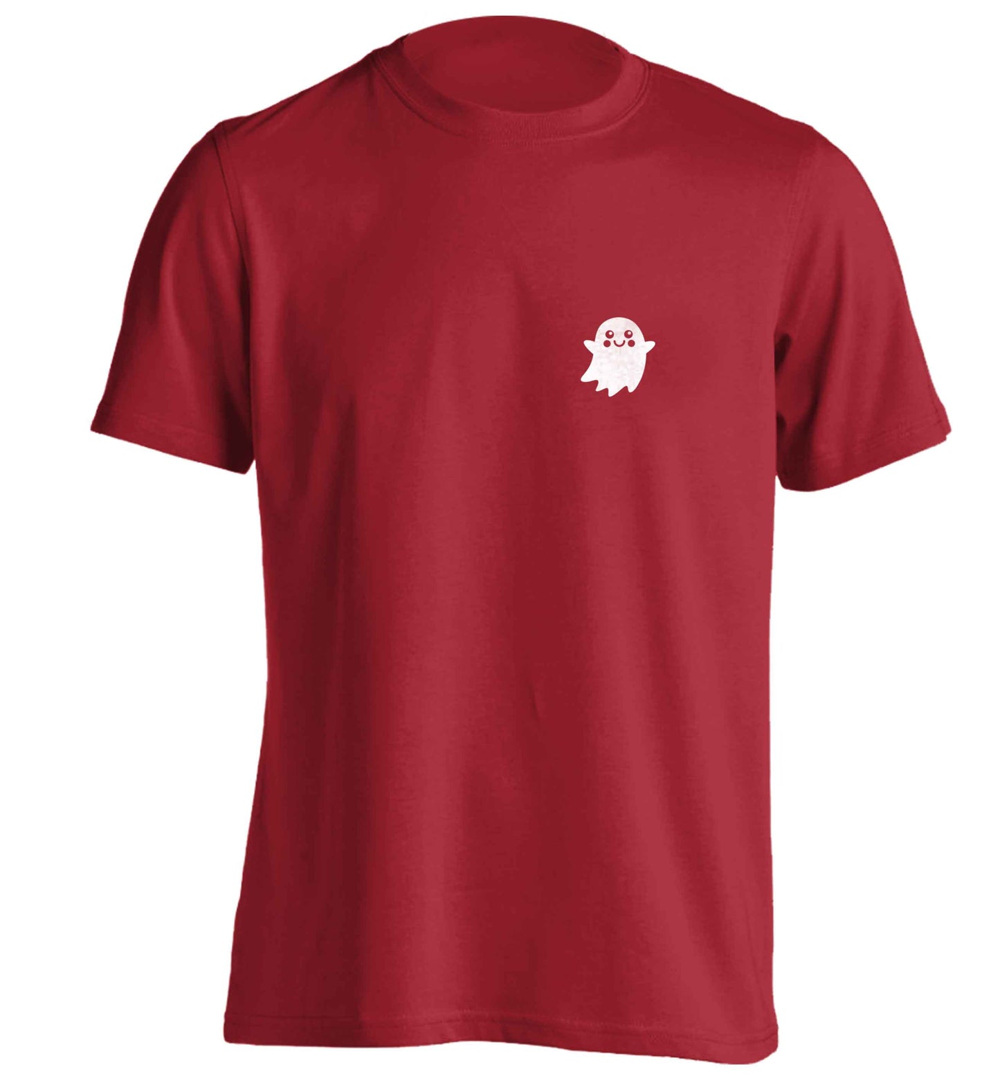 Pocket ghost adults unisex red Tshirt 2XL
