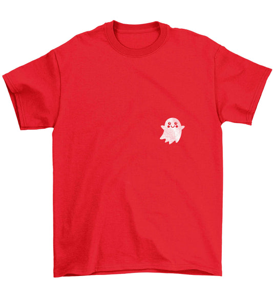 Pocket ghost Children's red Tshirt 12-13 Years