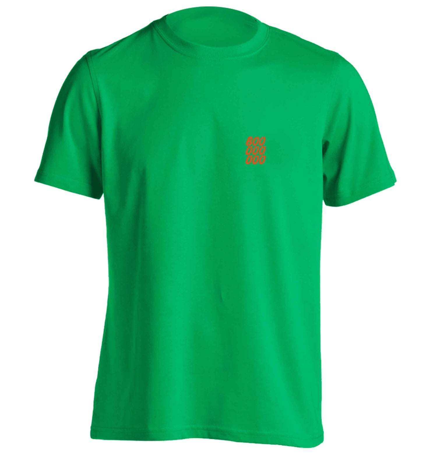 Boo pocket adults unisex green Tshirt 2XL