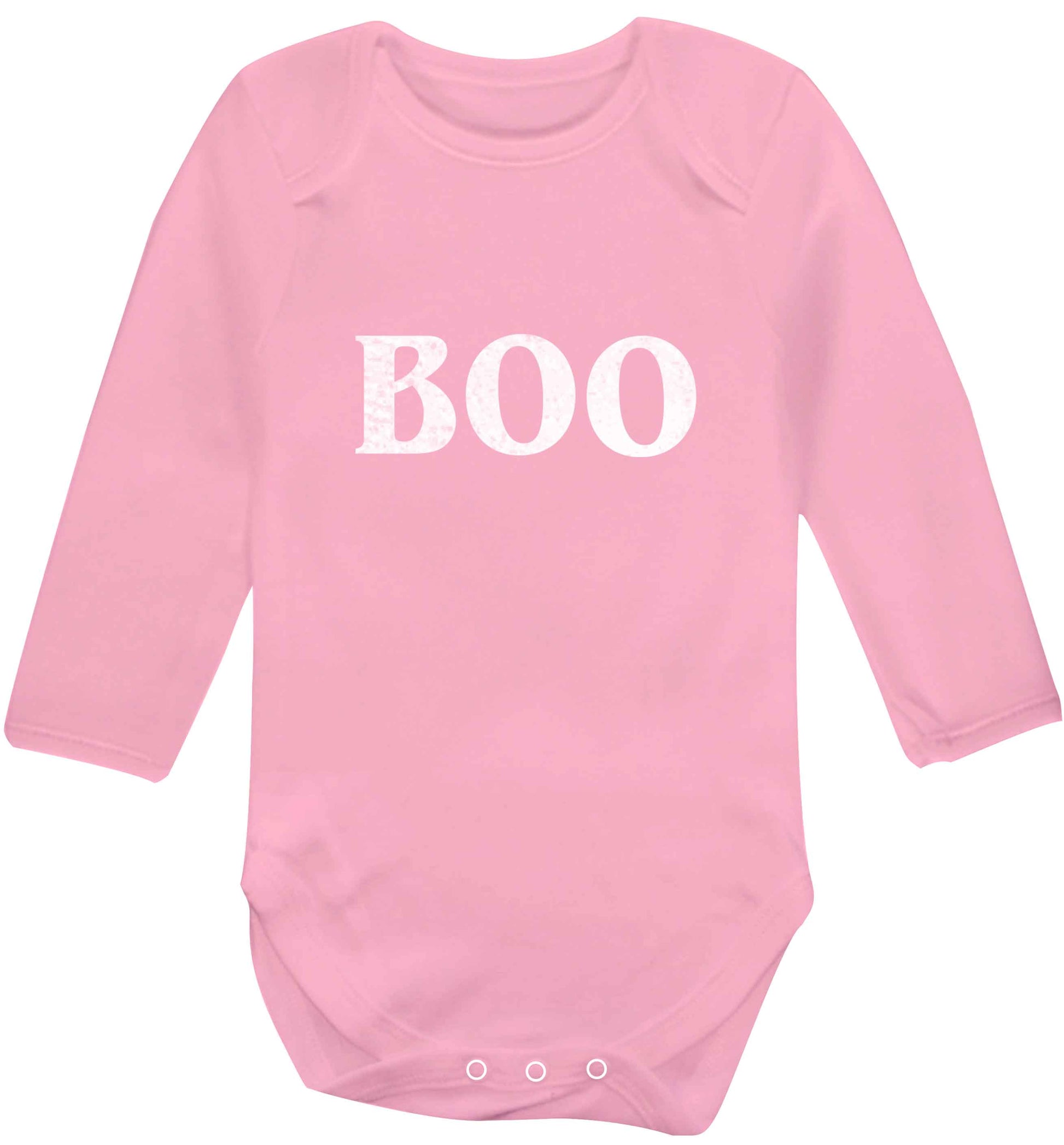 Boo baby vest long sleeved pale pink 6-12 months