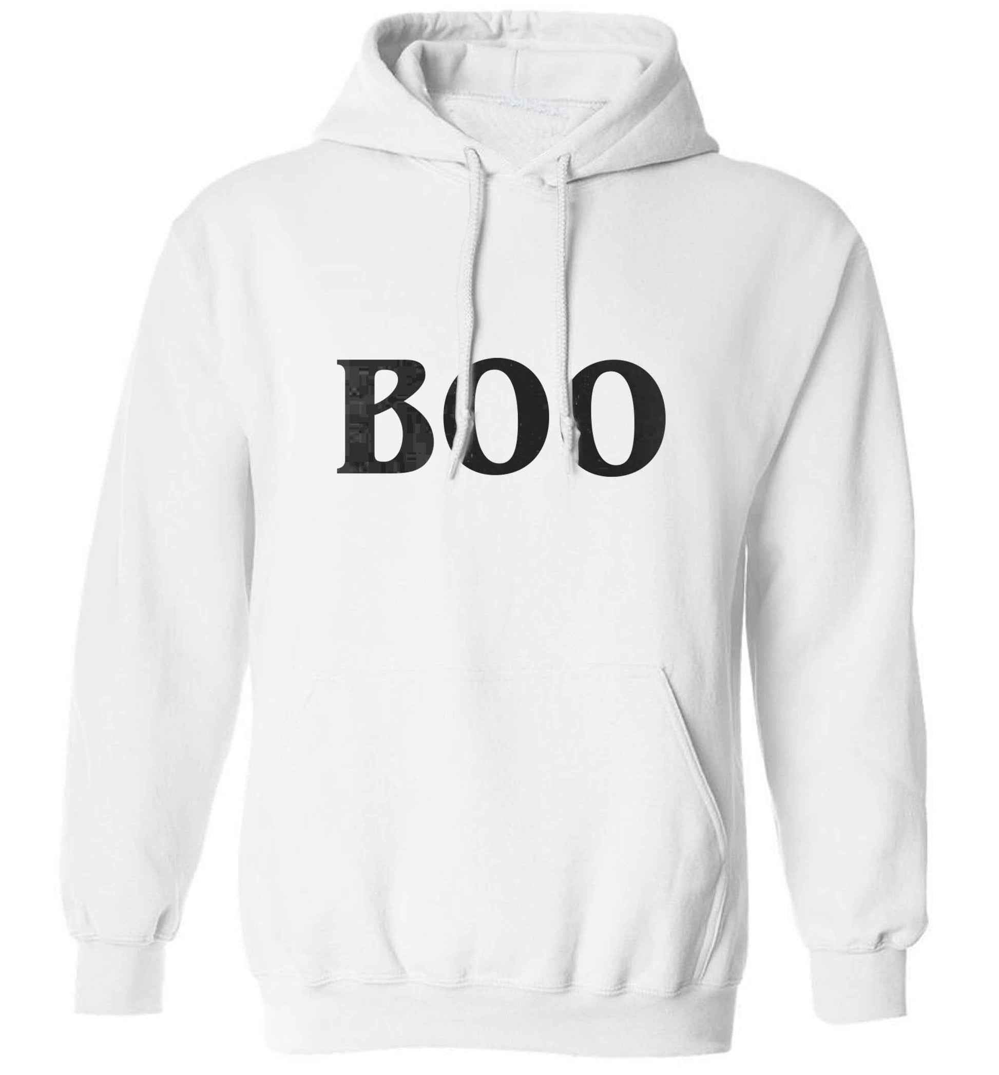 Boo adults unisex white hoodie 2XL