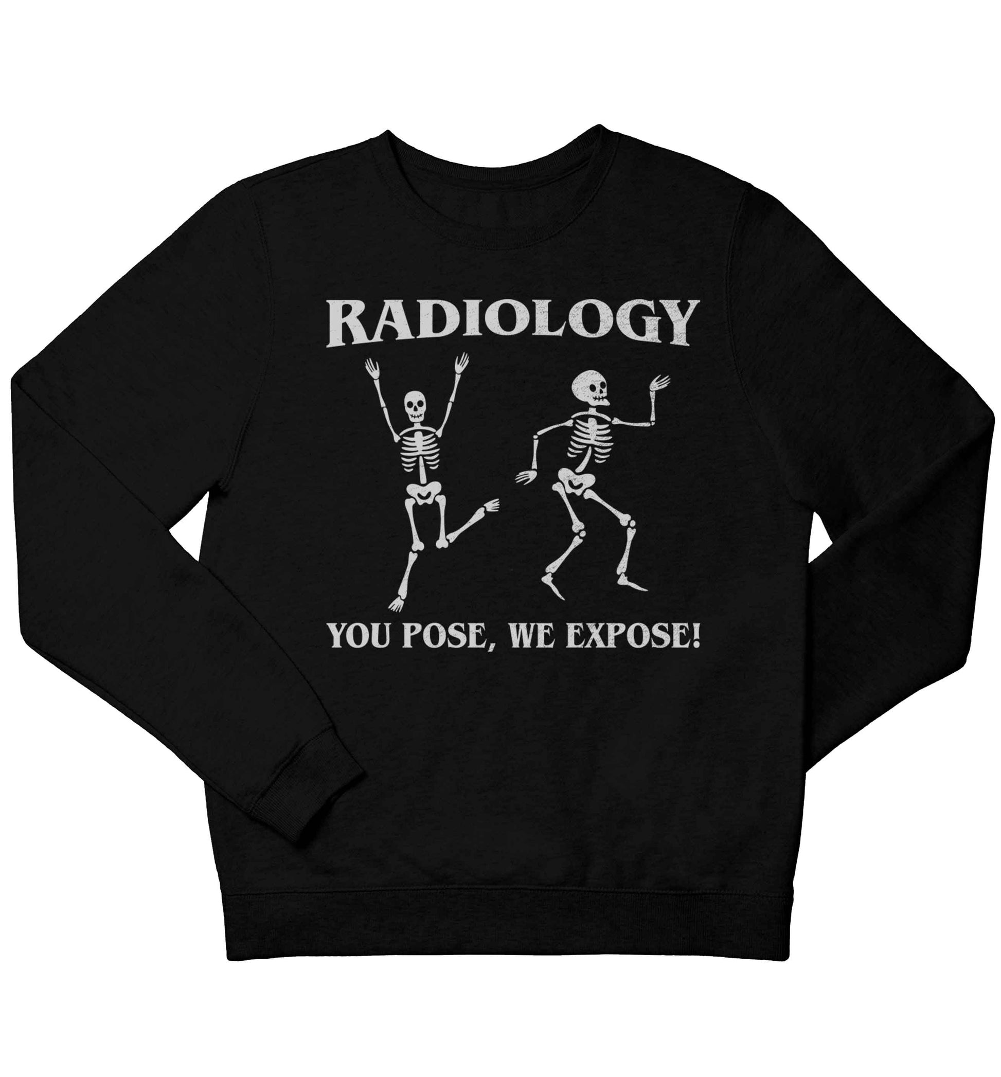 Radiology you pose we expose children's black sweater 12-13 Years