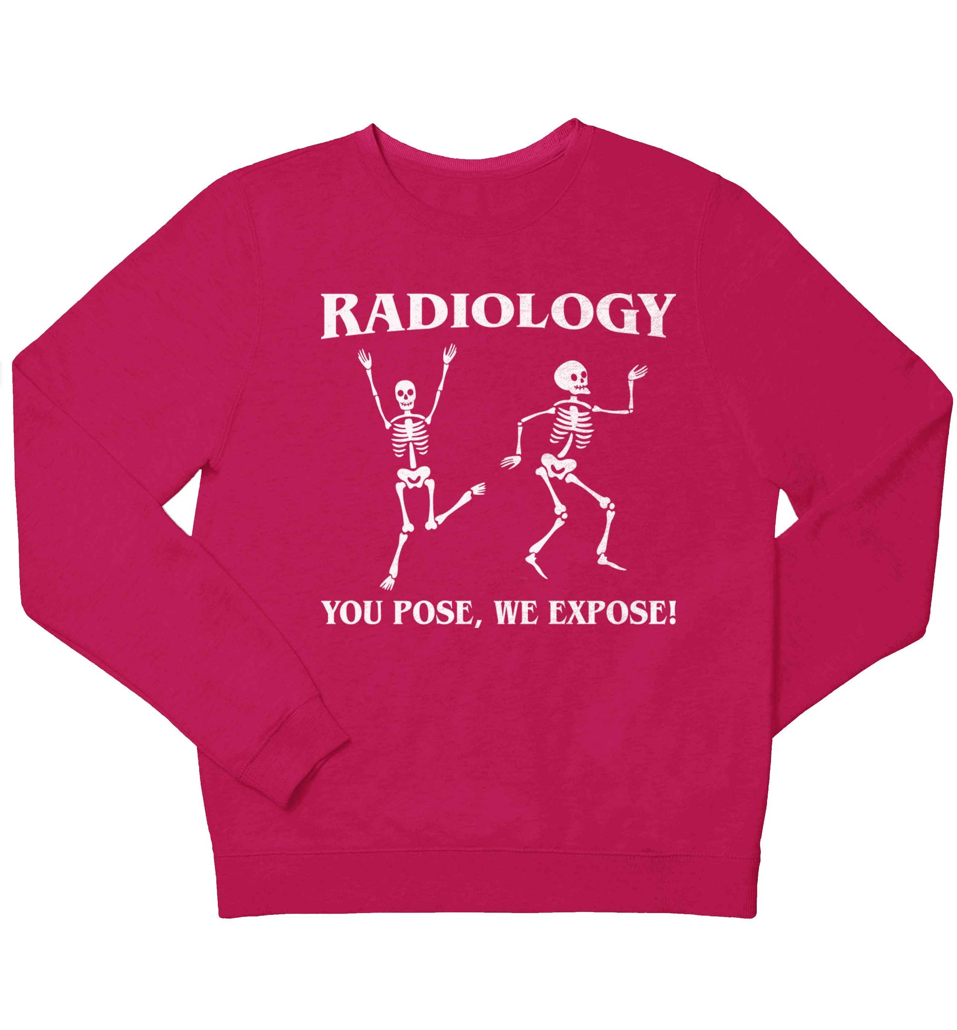 Radiology you pose we expose children's pink sweater 12-13 Years