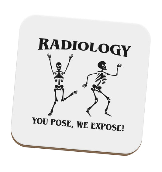 Radiology you pose we expose set of four coasters