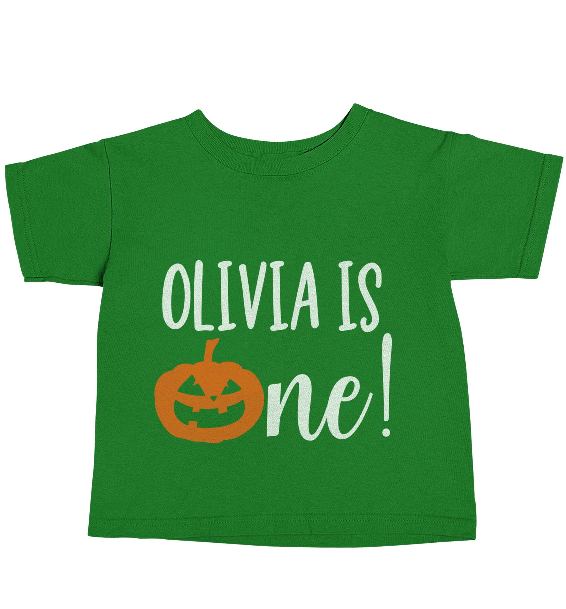 Personalised is turning one green baby toddler Tshirt 2 Years