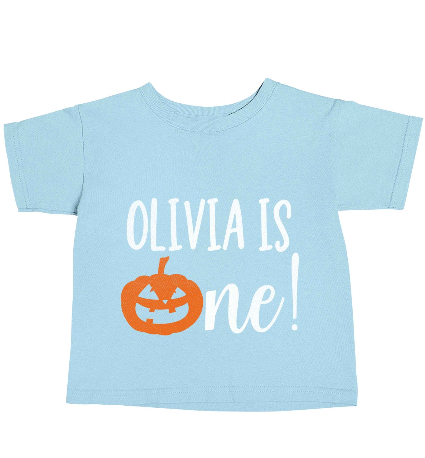 Personalised is turning one light blue baby toddler Tshirt 2 Years