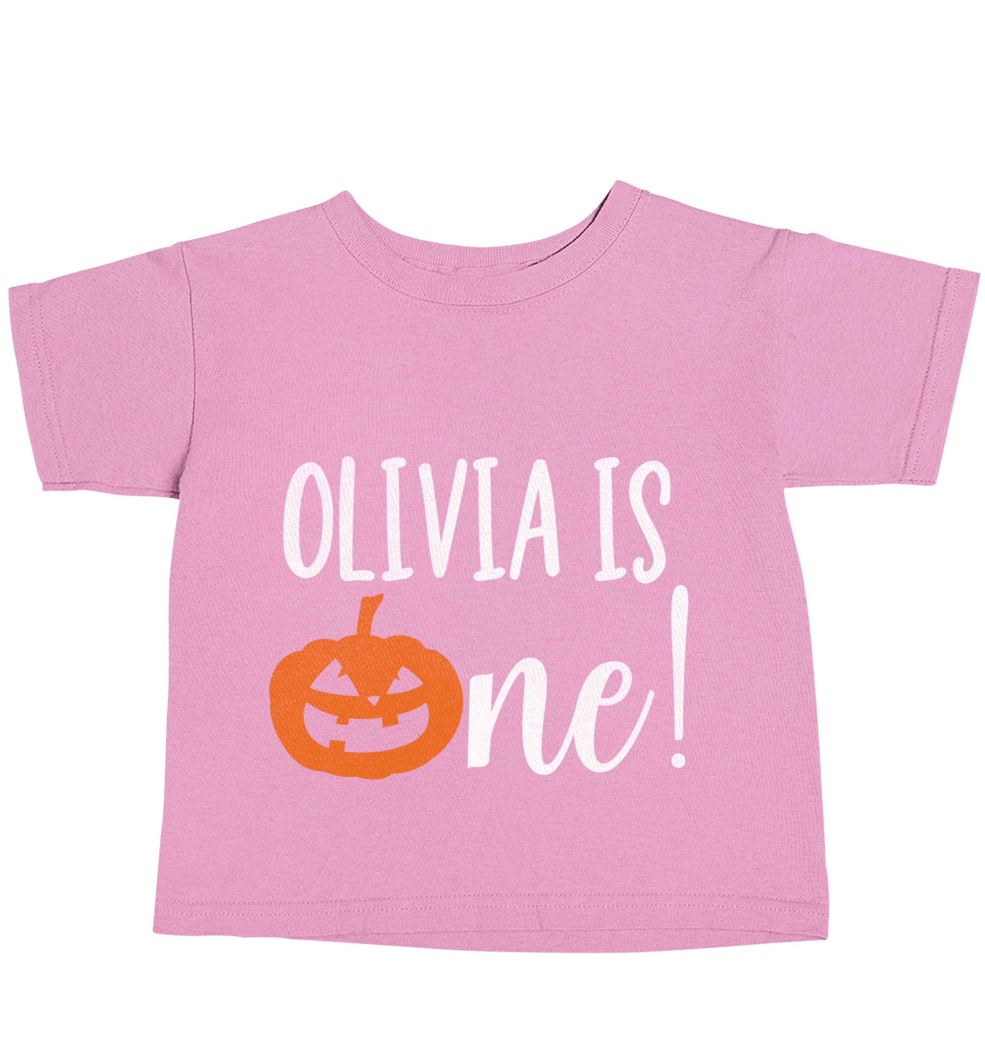 Personalised is turning one light pink baby toddler Tshirt 2 Years