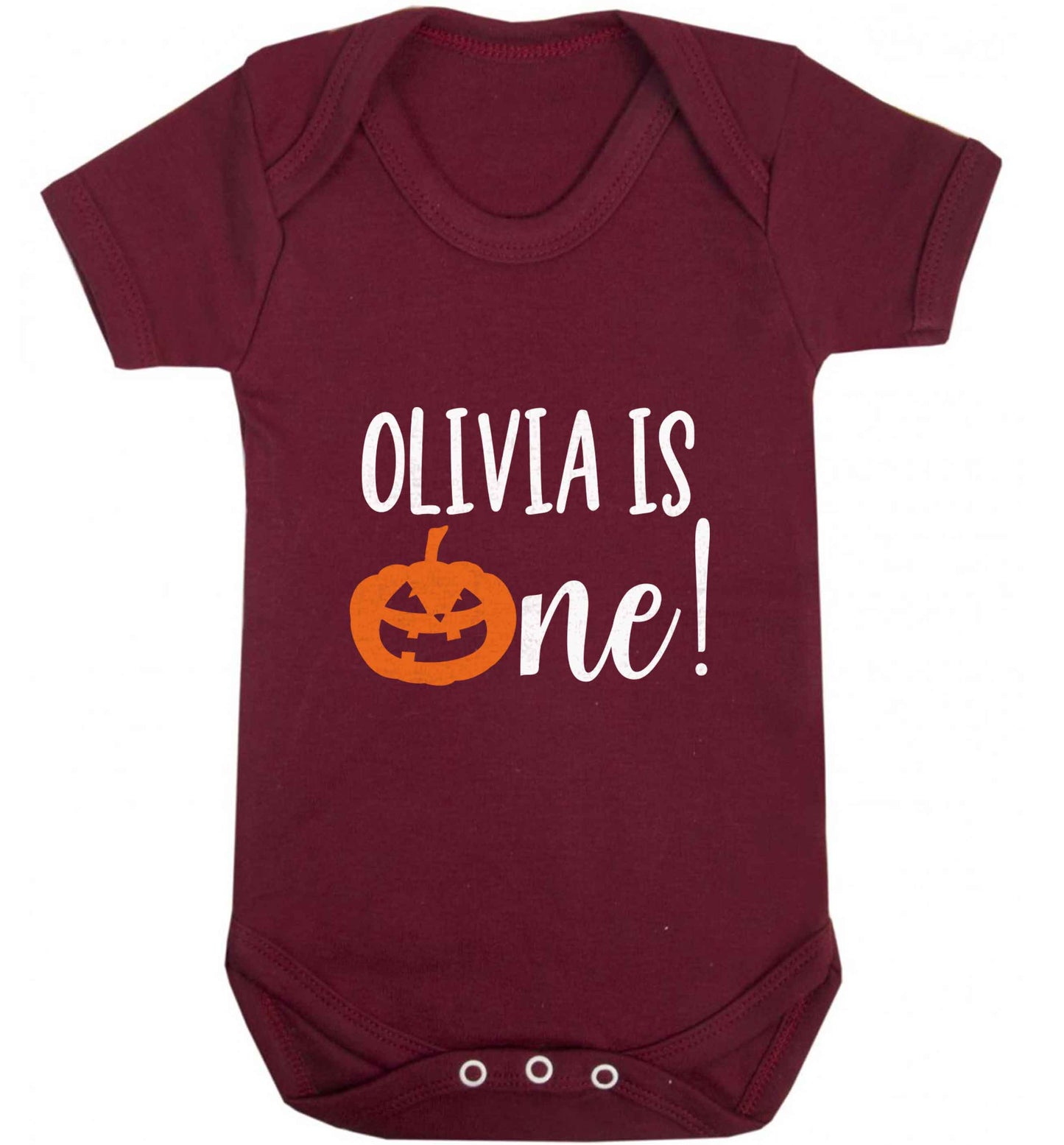 Personalised is turning one baby vest maroon 18-24 months