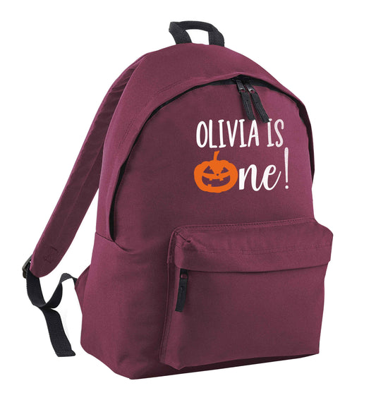 Personalised is turning one maroon children's backpack