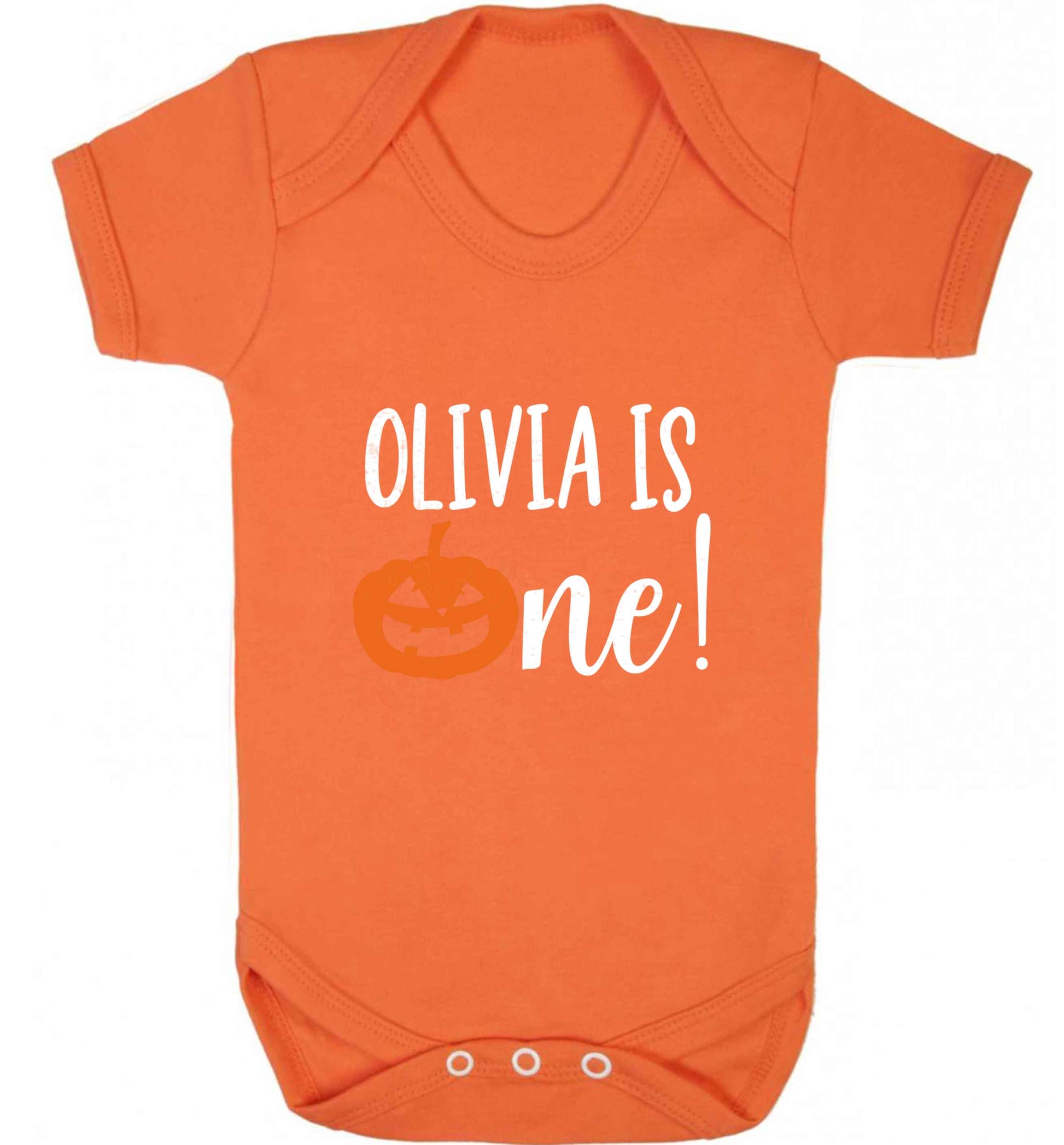 Personalised is turning one baby vest orange 18-24 months