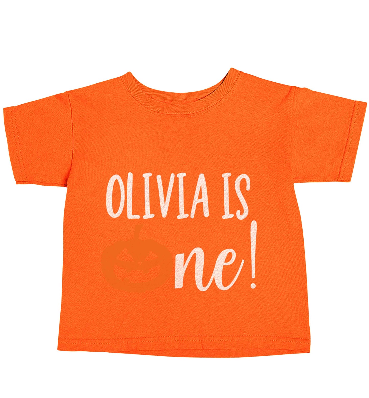Personalised is turning one orange baby toddler Tshirt 2 Years