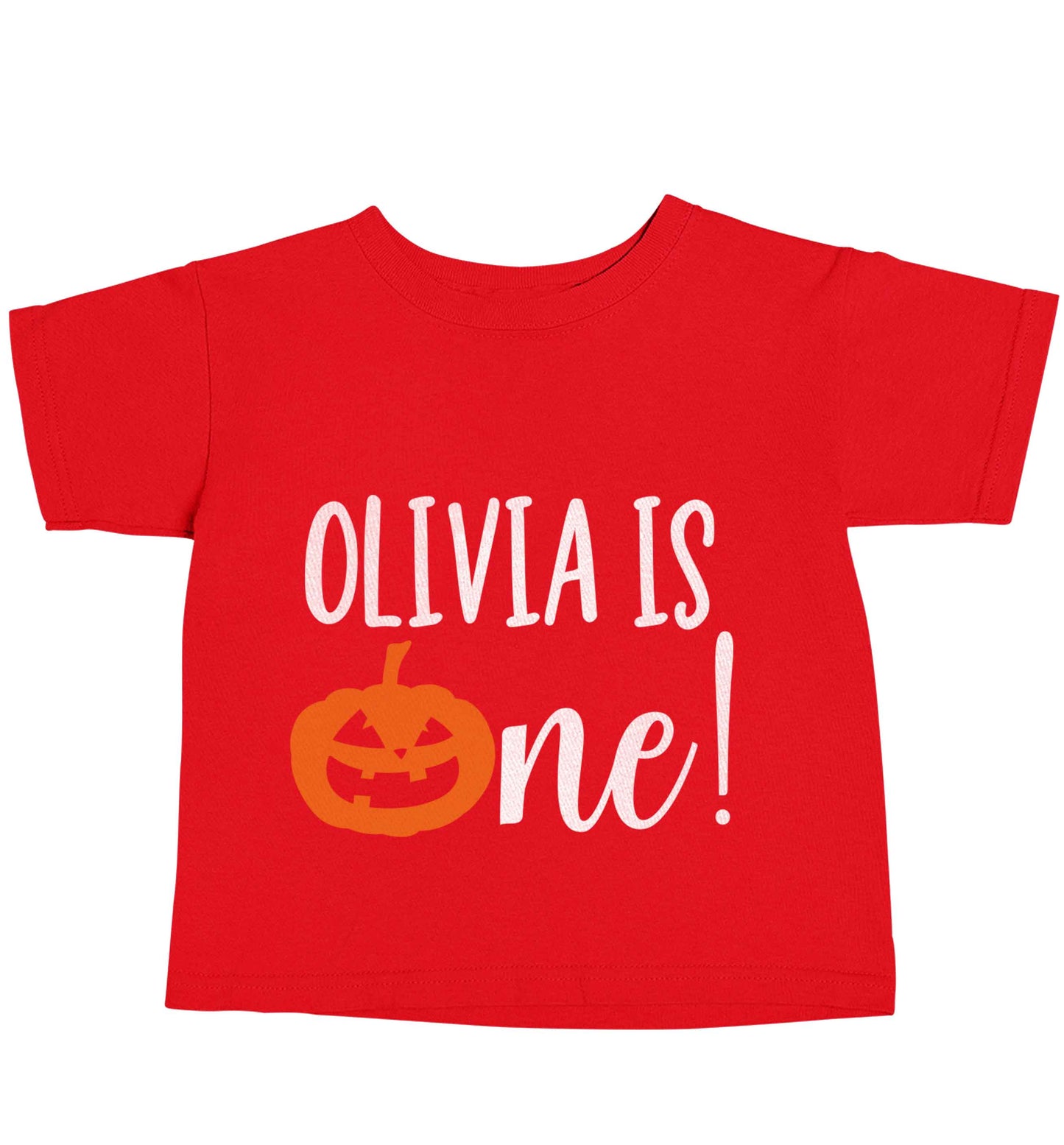 Personalised is turning one red baby toddler Tshirt 2 Years