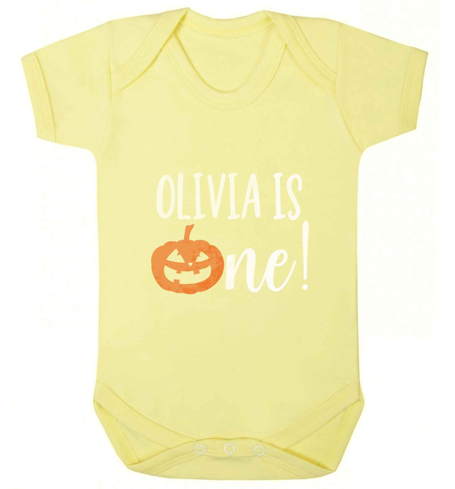 Personalised is turning one baby vest pale yellow 18-24 months