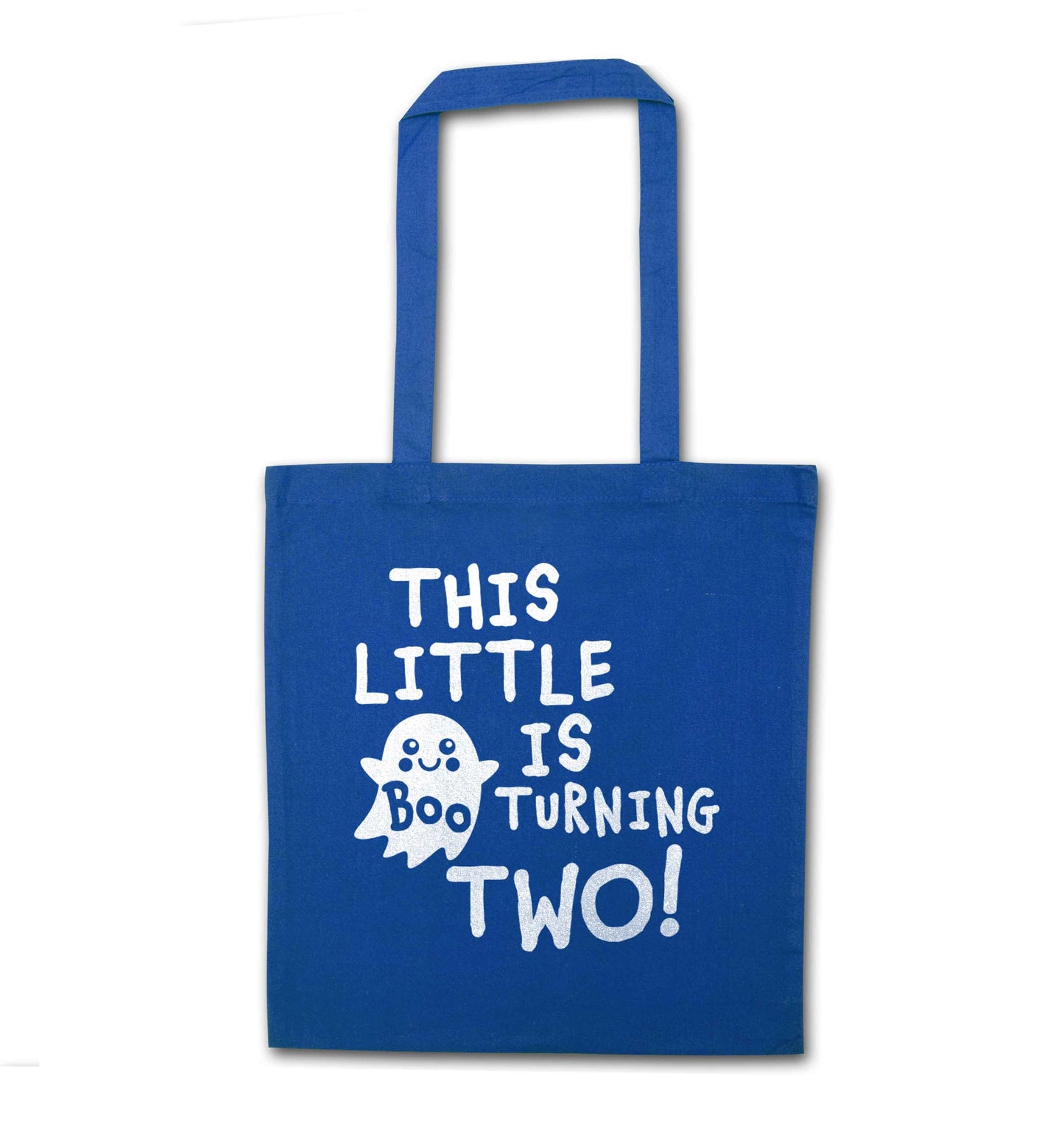 This little boo is turning two blue tote bag