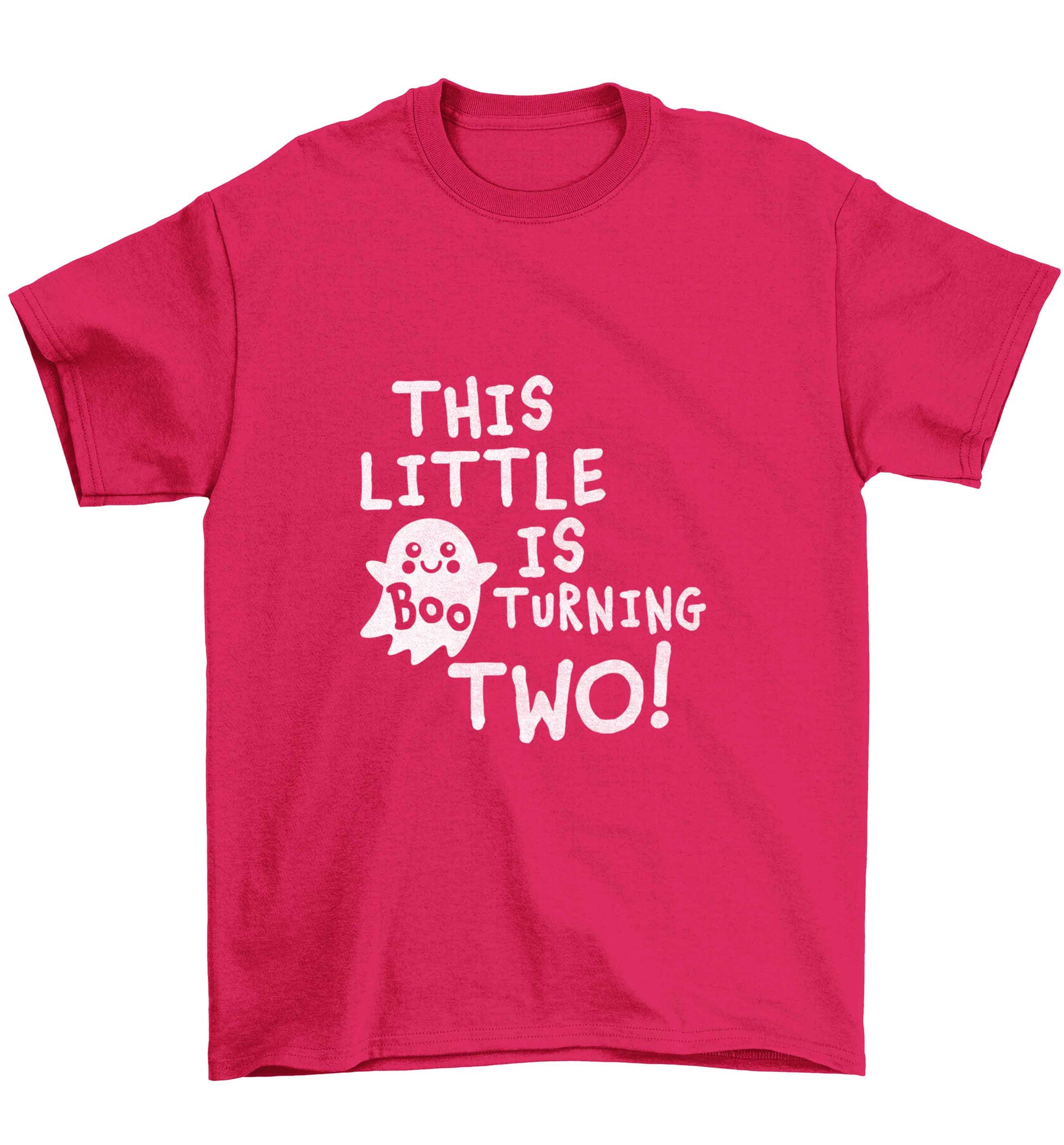 This little boo is turning two Children's pink Tshirt 12-13 Years