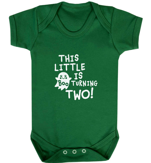 This little boo is turning two baby vest green 18-24 months