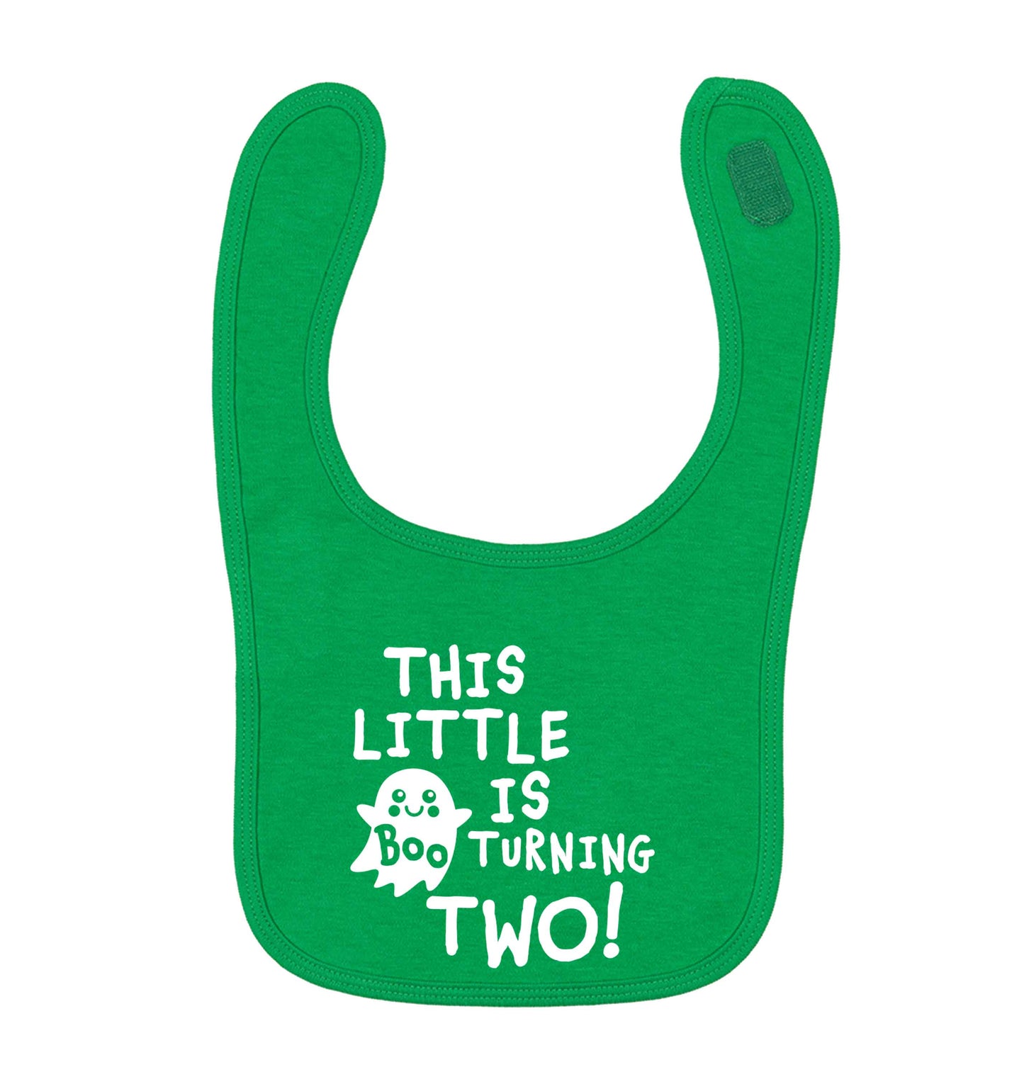 This little boo is turning two green baby bib