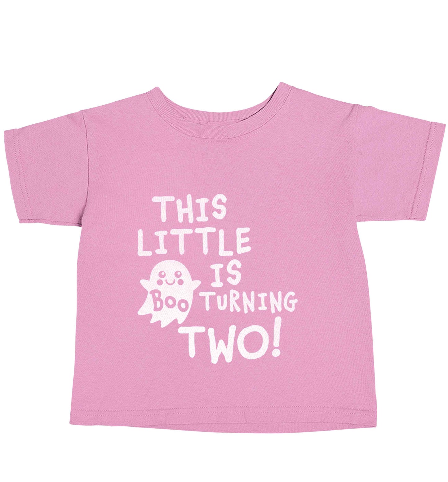 This little boo is turning two light pink baby toddler Tshirt 2 Years