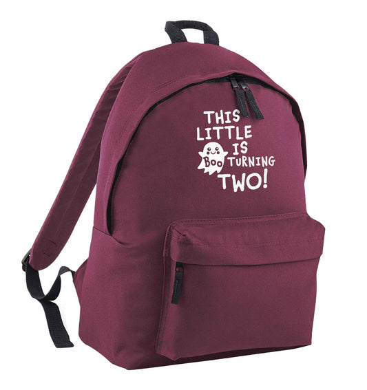 This little boo is turning two maroon children's backpack