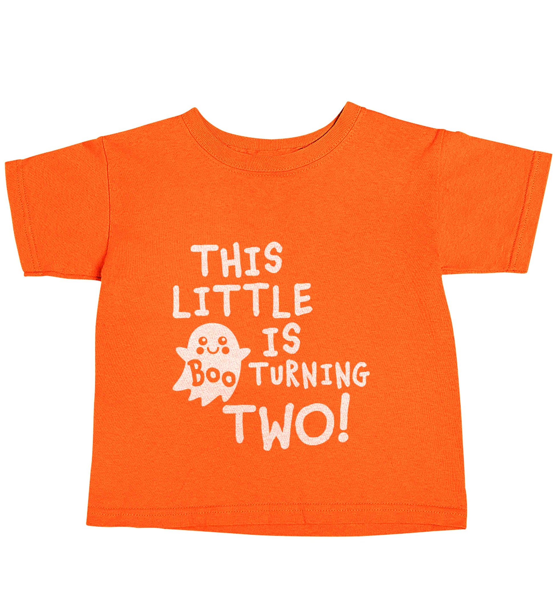 This little boo is turning two orange baby toddler Tshirt 2 Years
