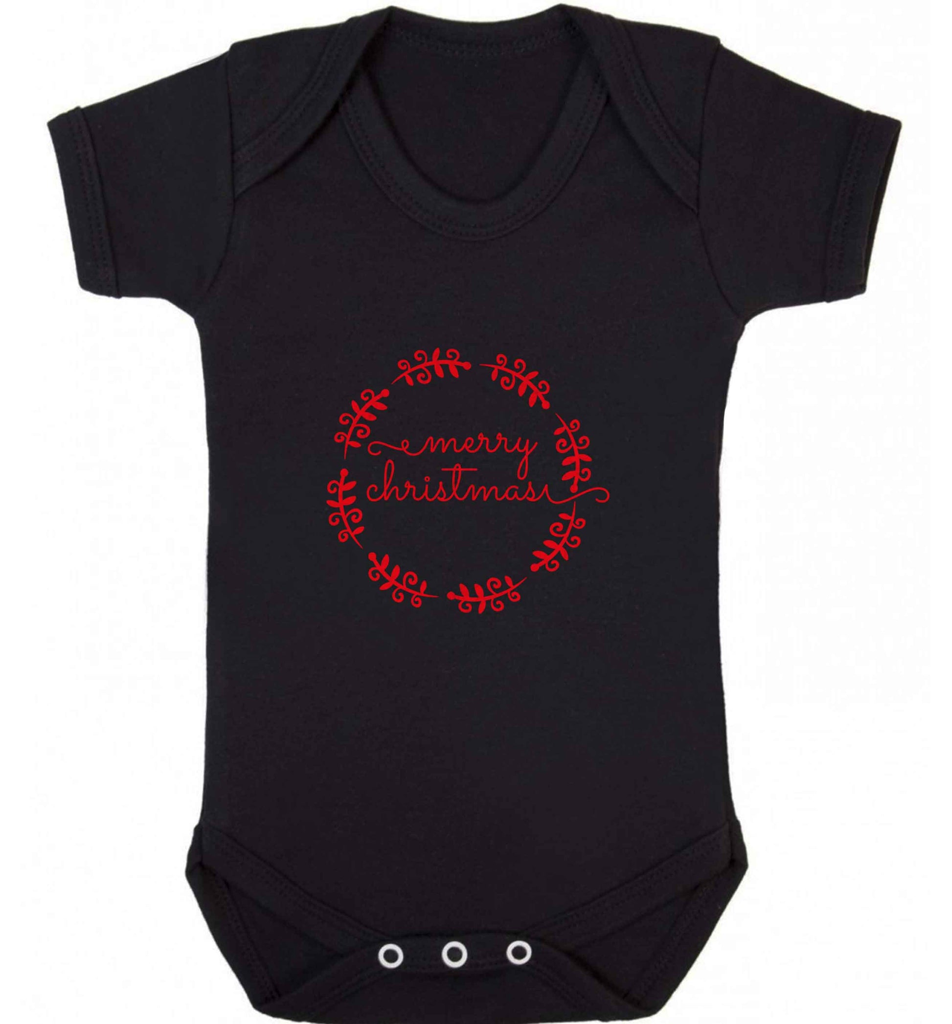 Merry christmas baby vest black 18-24 months