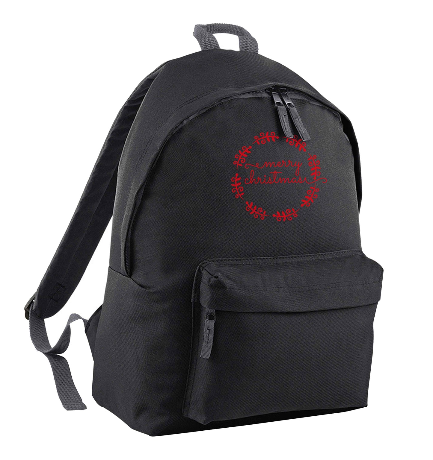 Merry christmas black children's backpack