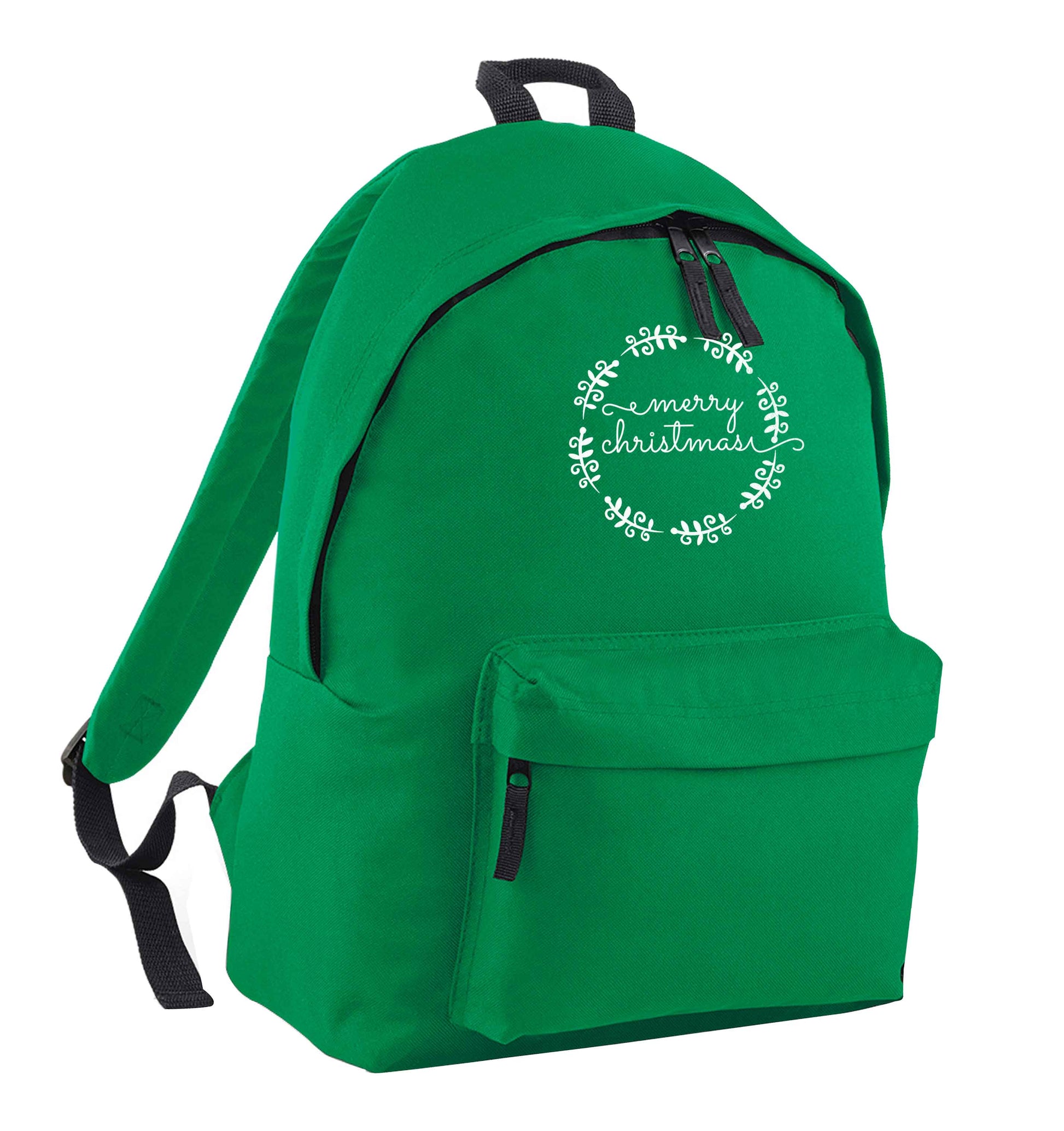 Merry christmas green adults backpack