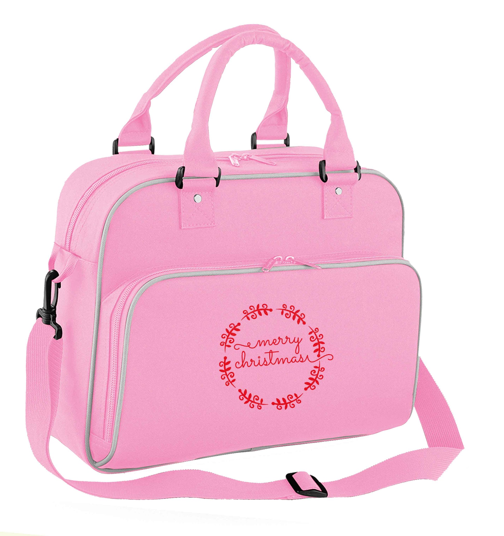 Merry christmas children's dance bag baby pink