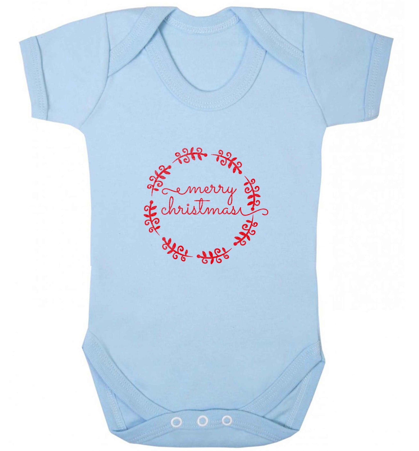 Merry christmas baby vest pale blue 18-24 months