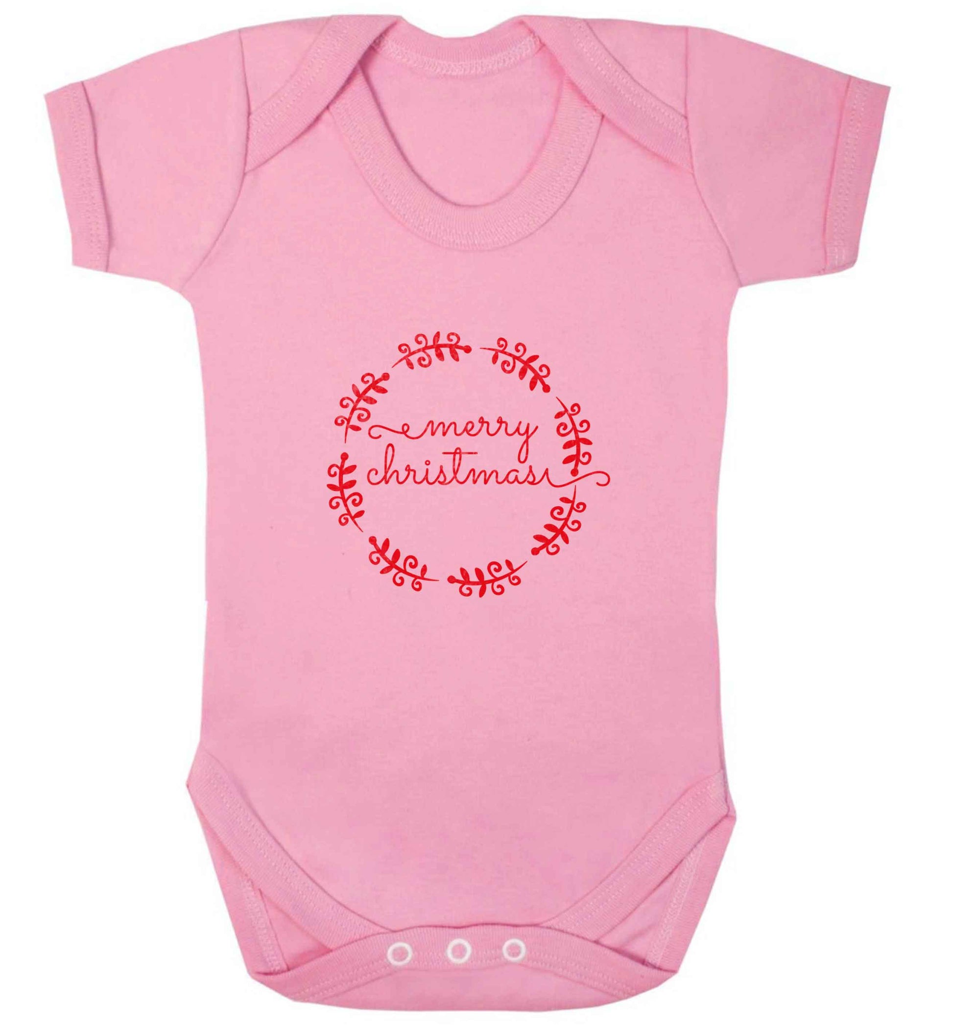 Merry christmas baby vest pale pink 18-24 months