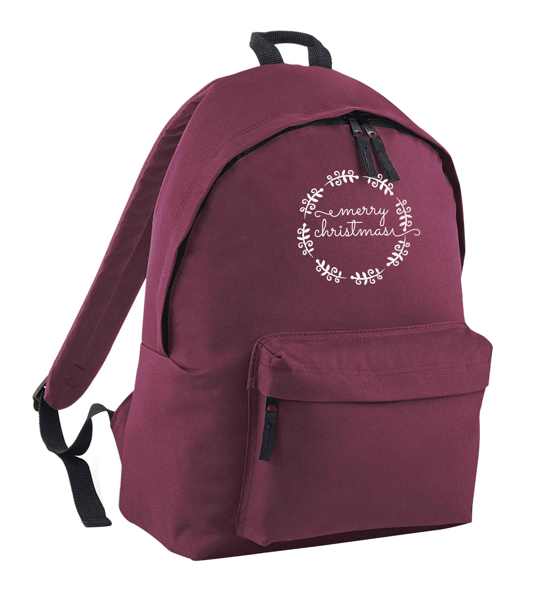 Merry christmas maroon children's backpack