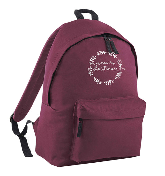 Merry christmas maroon children's backpack