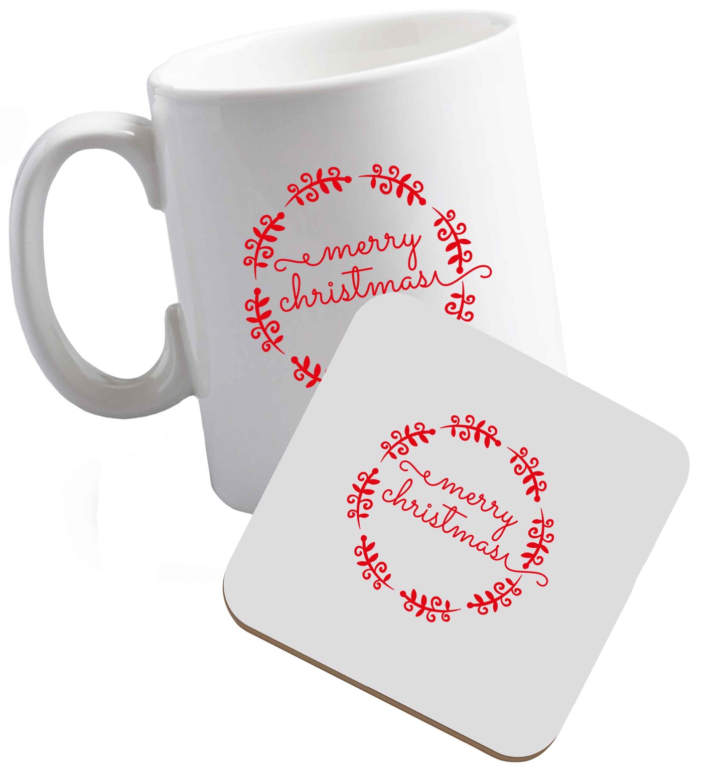 10 oz Tis The Season to Drink Whisky ceramic mug and coaster set right handed