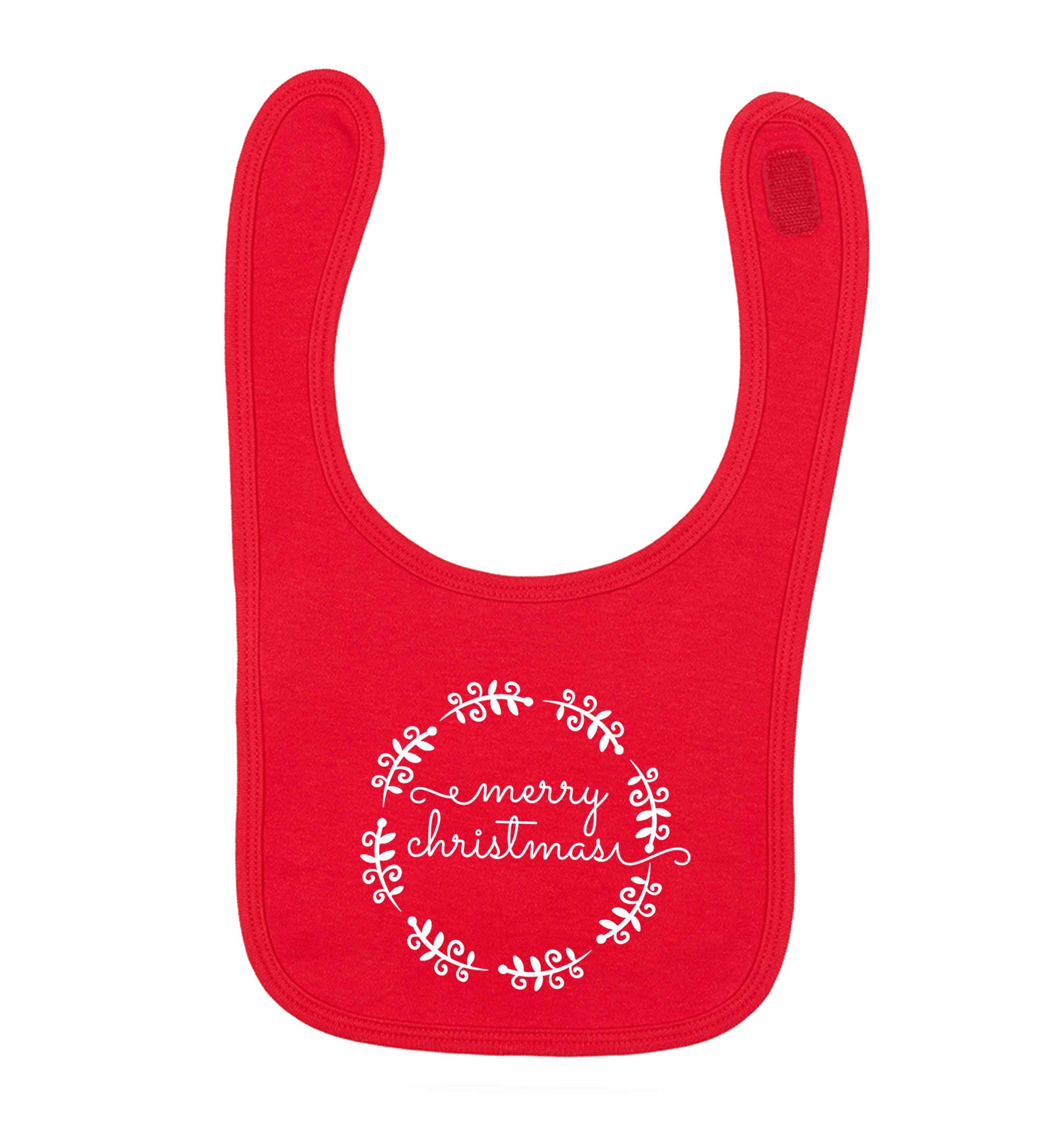 Merry christmas red baby bib