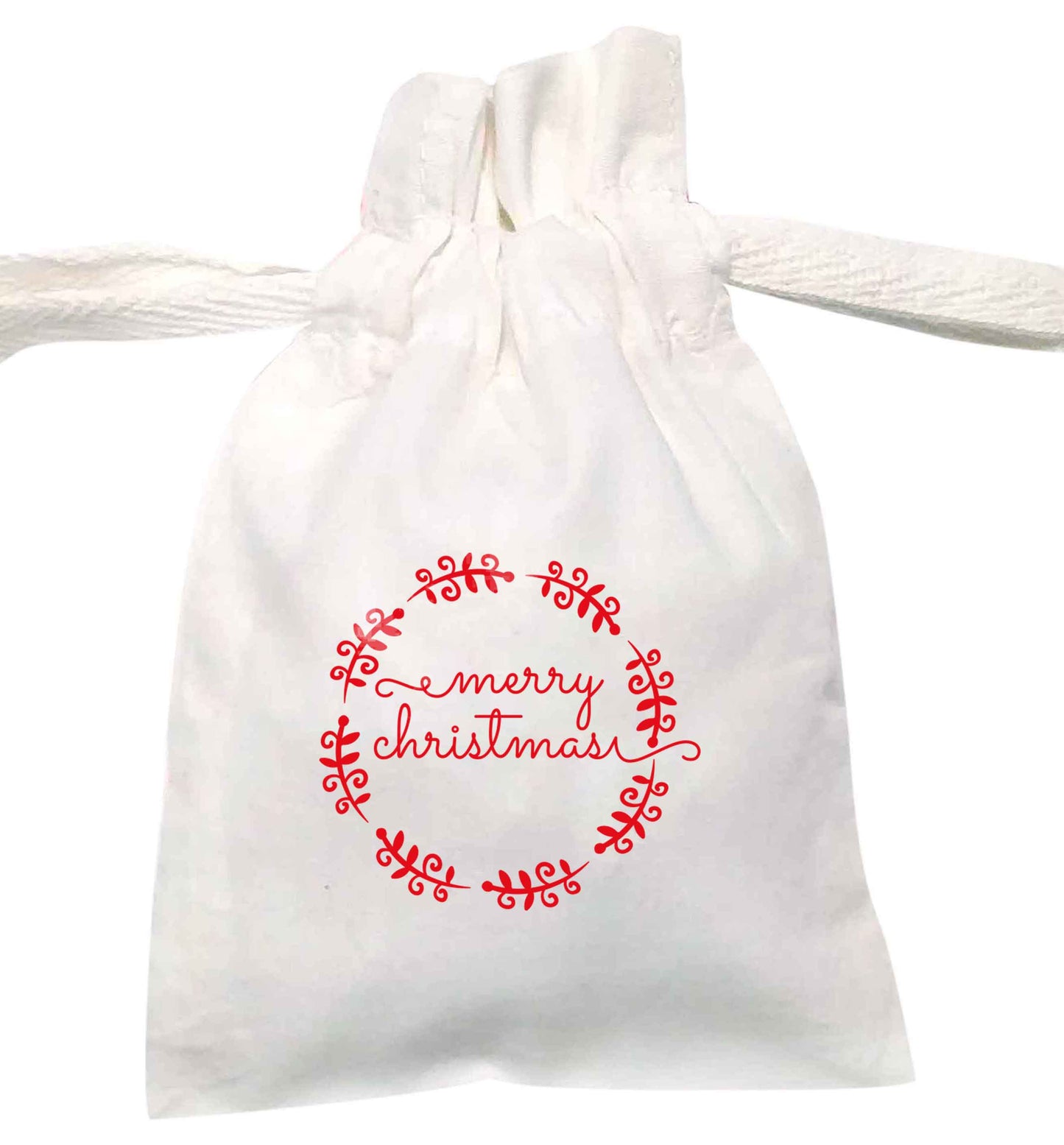 Merry christmas | XS - L | Pouch / Drawstring bag / Sack | Organic Cotton | Bulk discounts available!