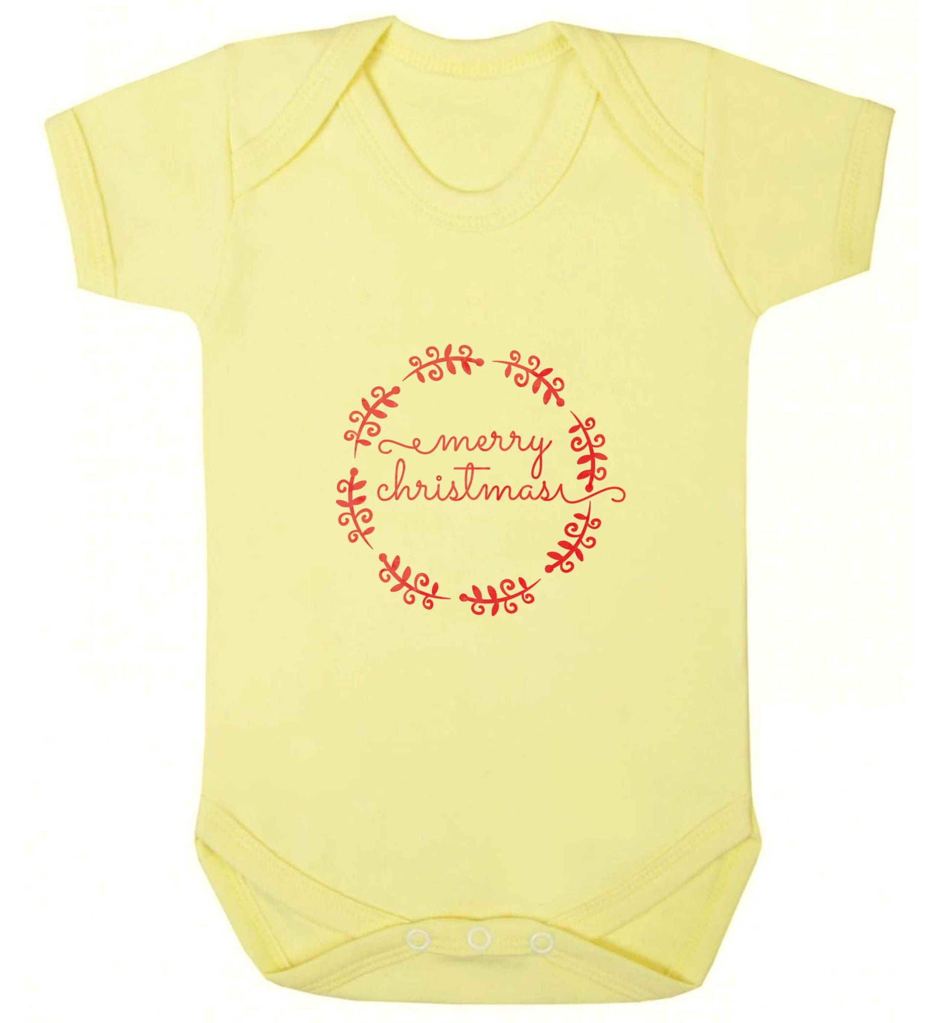 Merry christmas baby vest pale yellow 18-24 months