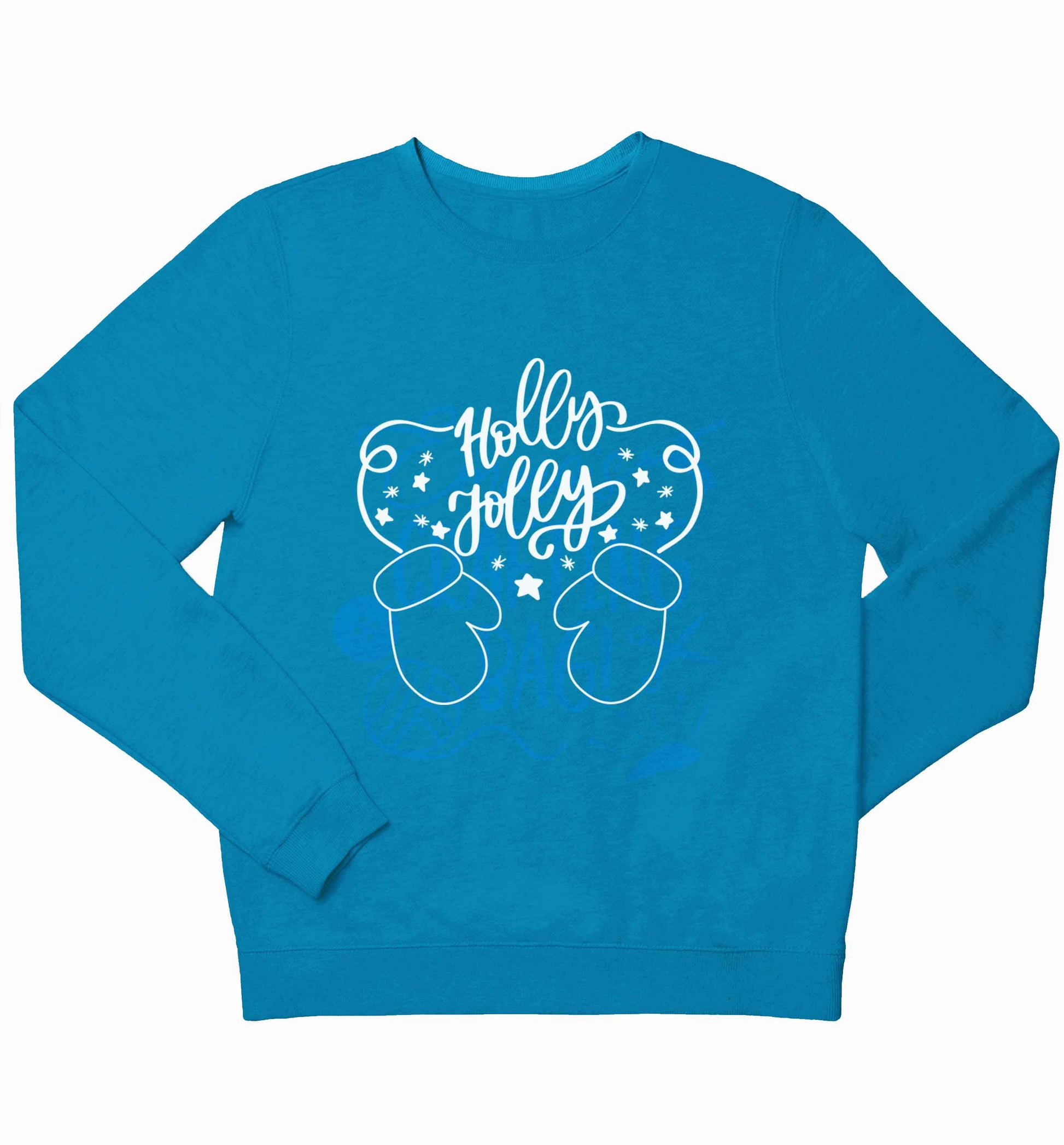 Holly jolly children's blue sweater 12-13 Years