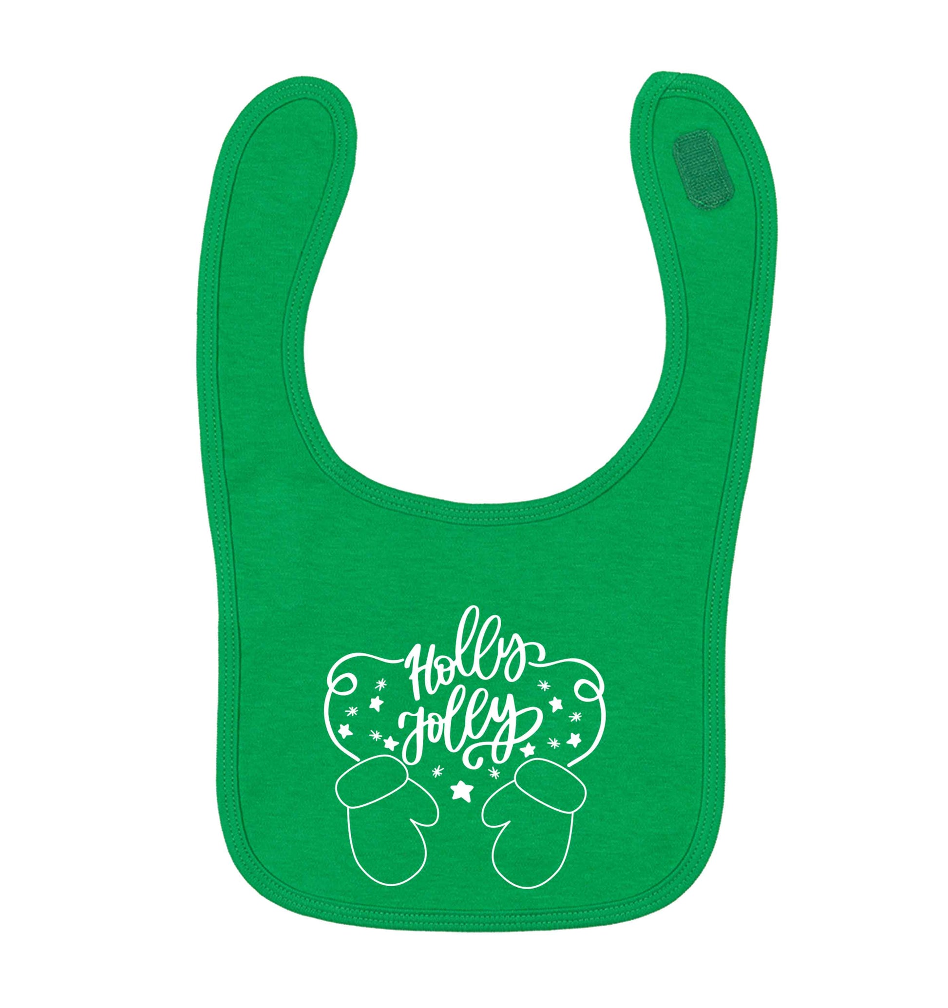 Holly jolly green baby bib