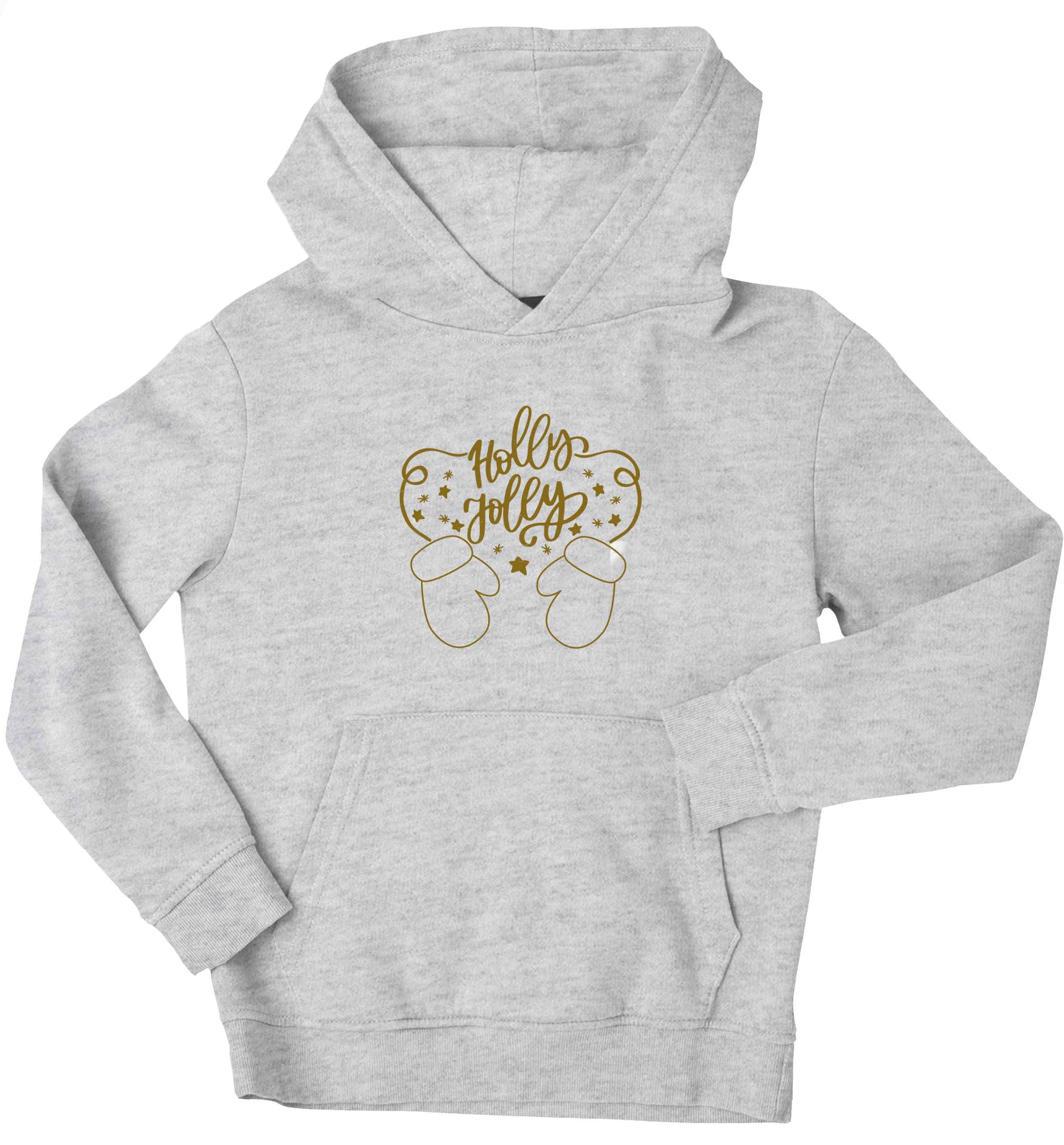 Holly jolly children's grey hoodie 12-13 Years