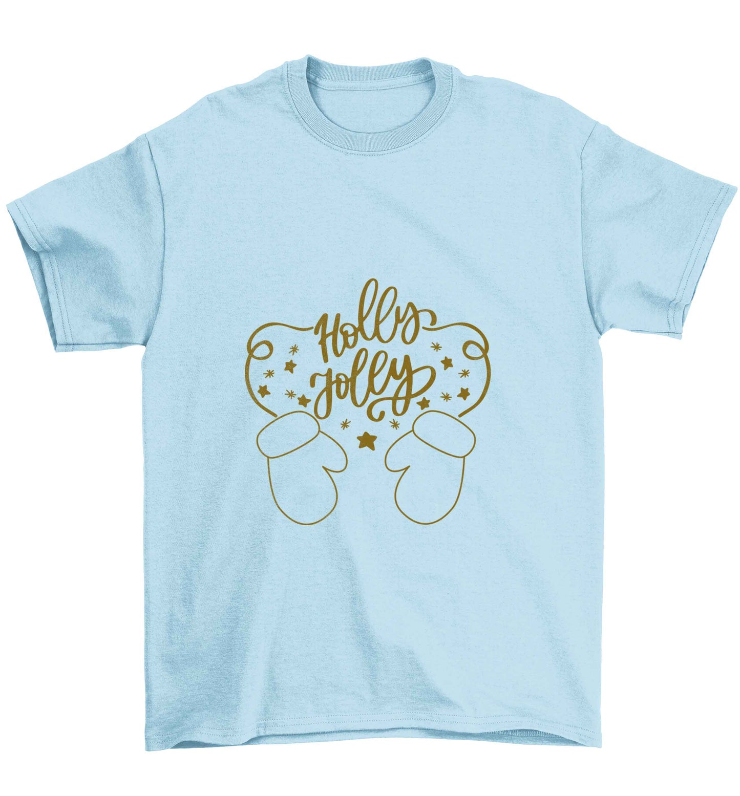 Holly jolly Children's light blue Tshirt 12-13 Years