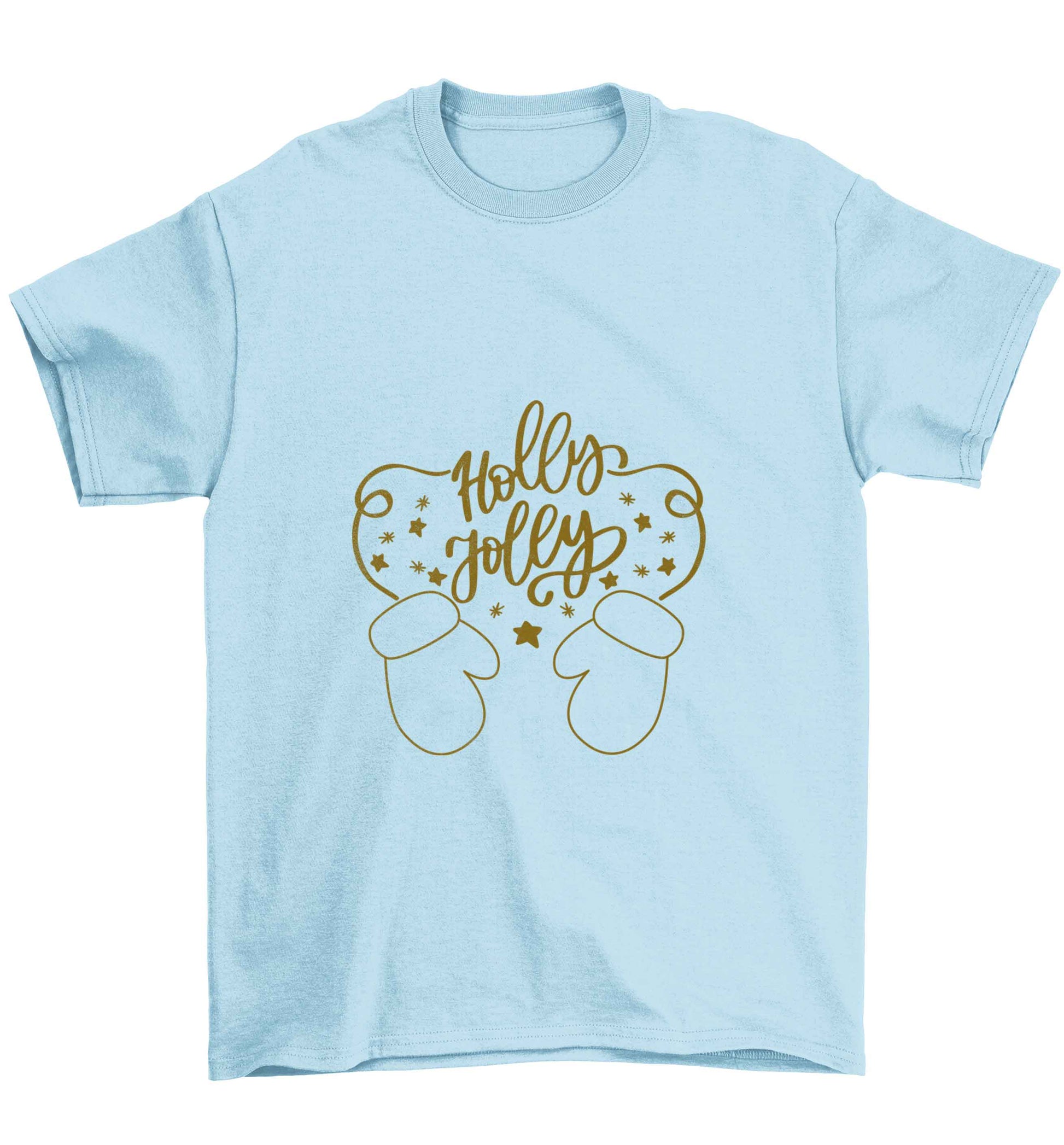 Holly jolly Children's light blue Tshirt 12-13 Years