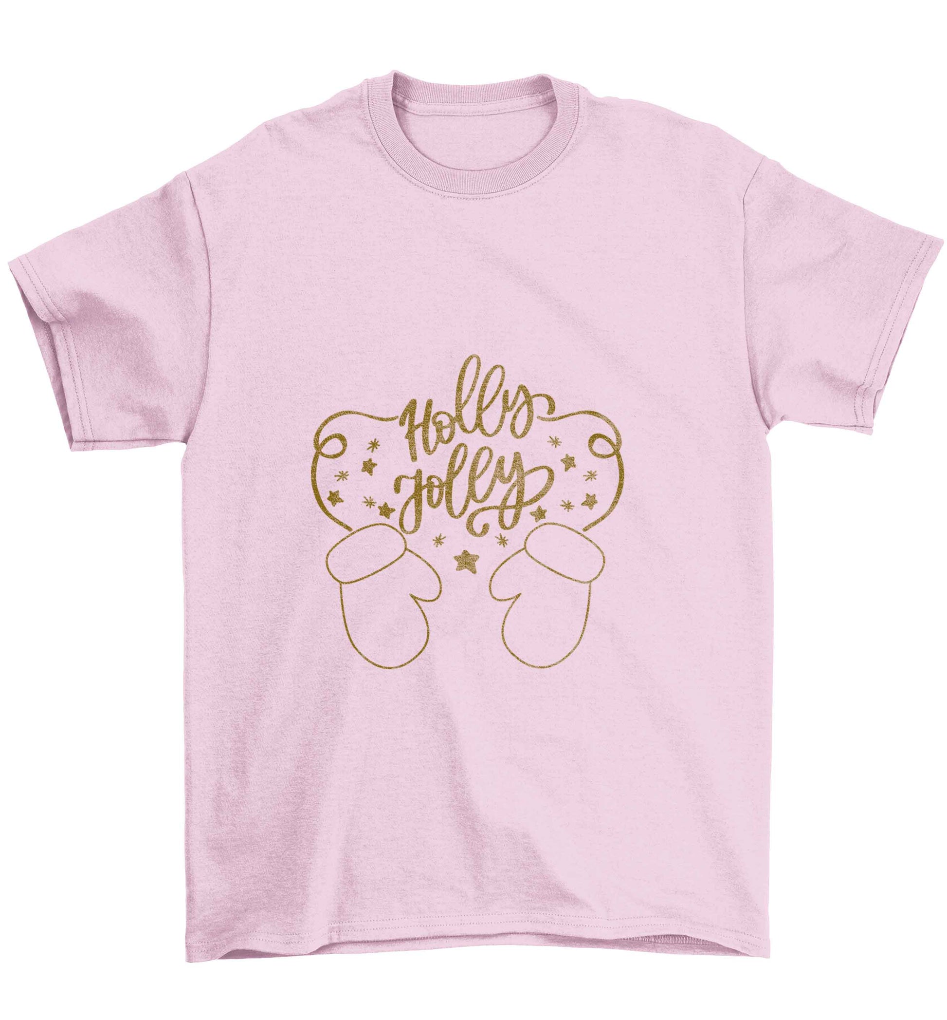 Holly jolly Children's light pink Tshirt 12-13 Years