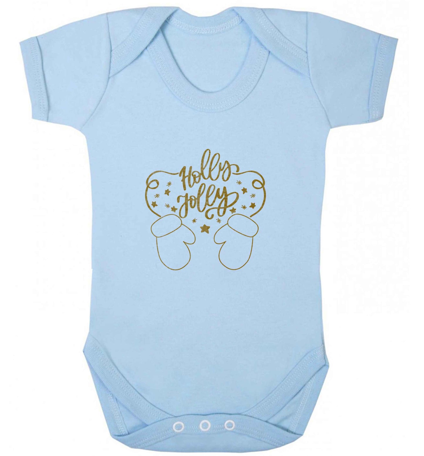 Holly jolly baby vest pale blue 18-24 months